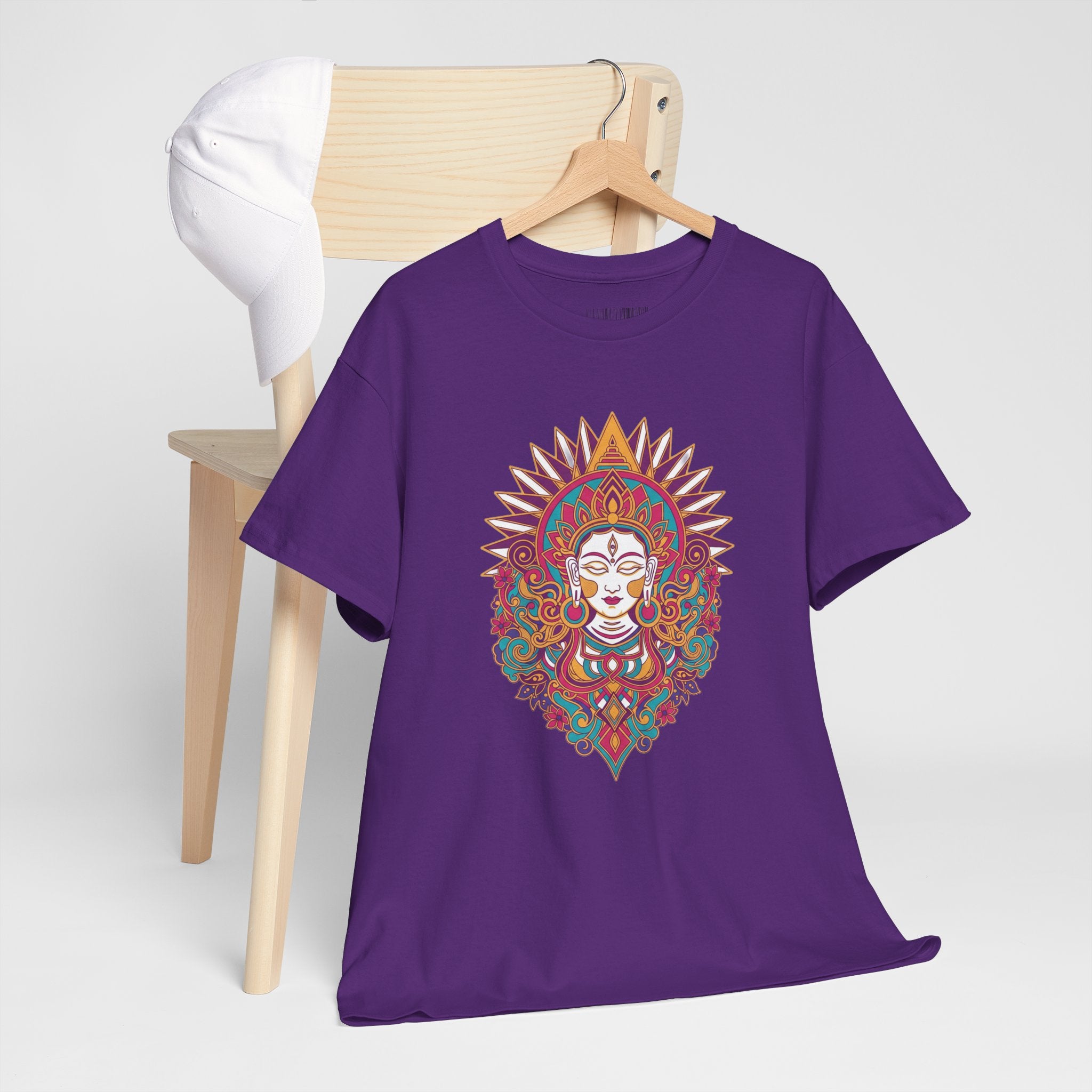 Spiritual Goddess Sun Mandala Tee — Colorful Boho Yoga T‑Shirt