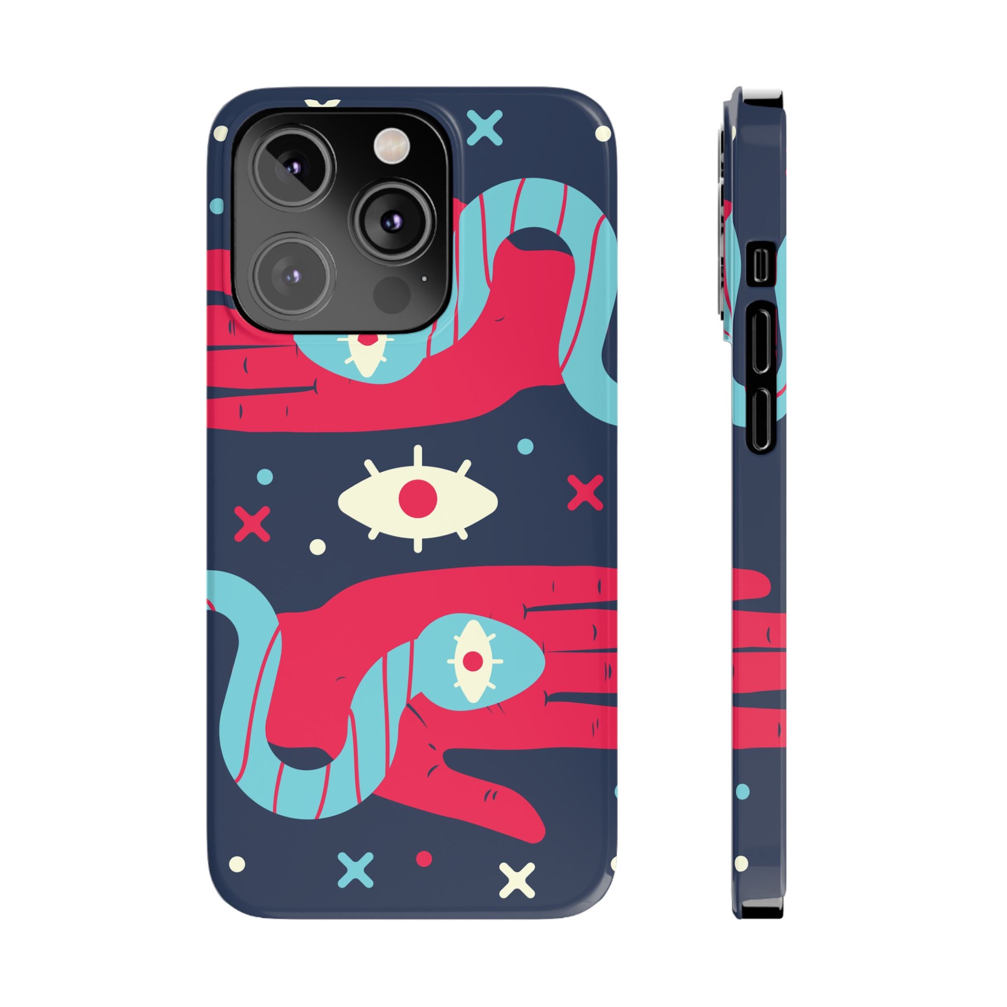 Colorful Abstract Slim Phone Cases, Trendy Phone Covers, Unique Gifts for Her, Artistic Mobile Accessories, Eye-Catching Phone Designs