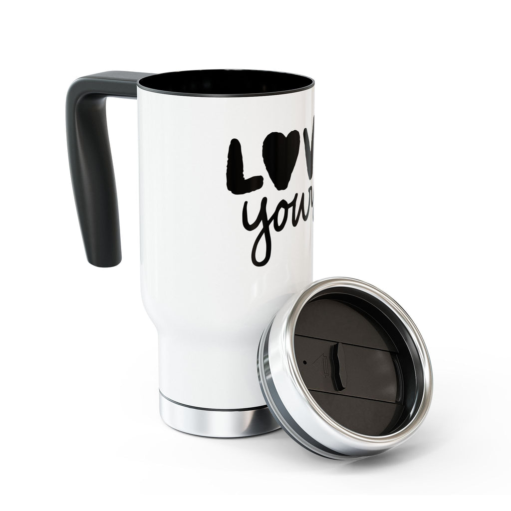 Love Yourself Stainless Steel Travel Mug, Inspirational Travel Coffee Cup, Motivational Drinkware, Perfect Gift for Friends, Self-Care [...]
