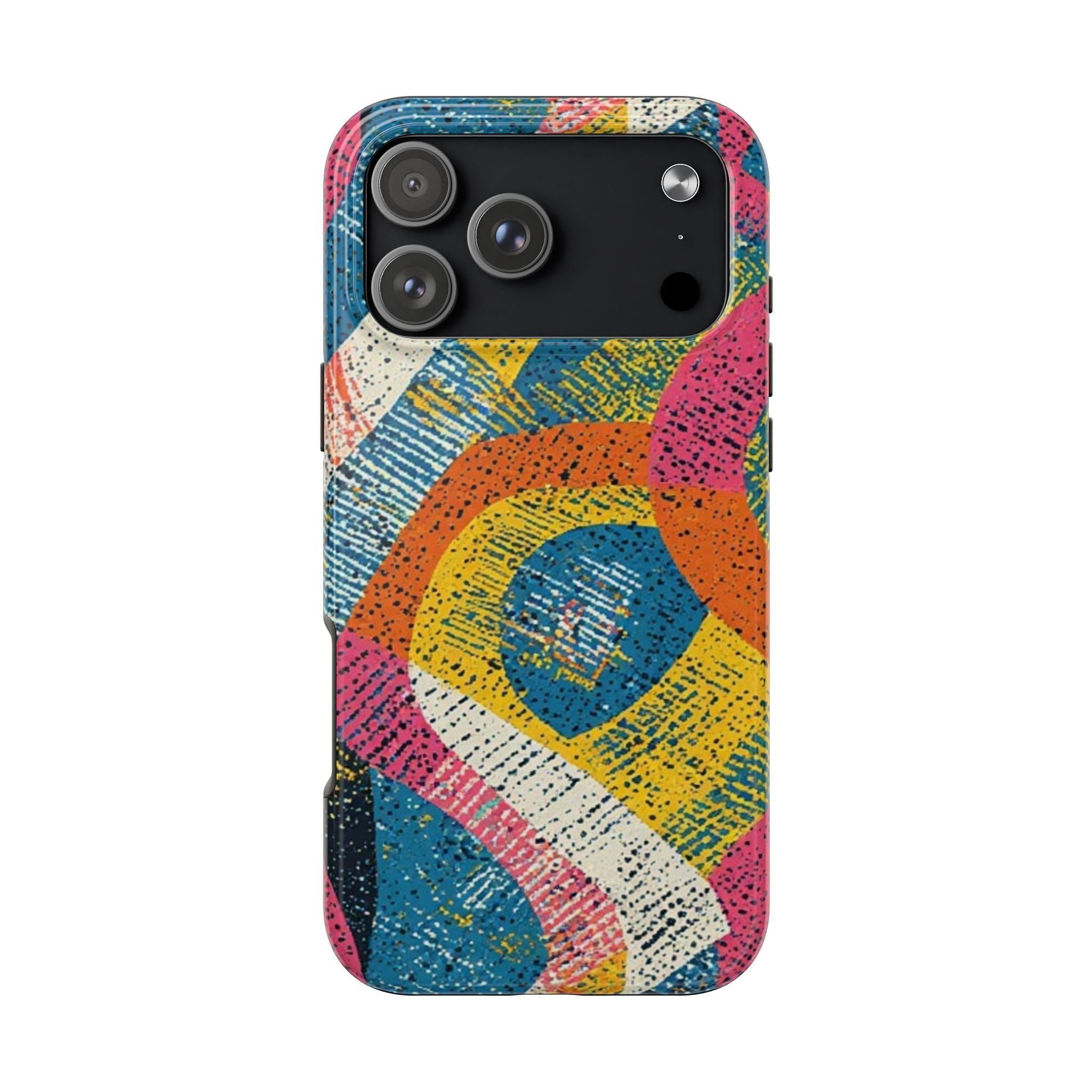 Bold Retro Abstract Tough Phone Case — Colorful Geometric Protective Cover