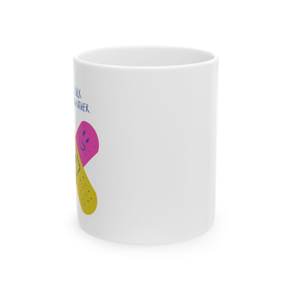 Colorful Bandaid Ceramic Mug - Fun Gift for Doctors, Nurses, Get Well Soon, Cheerful Coffee Cup, 11oz or 15oz