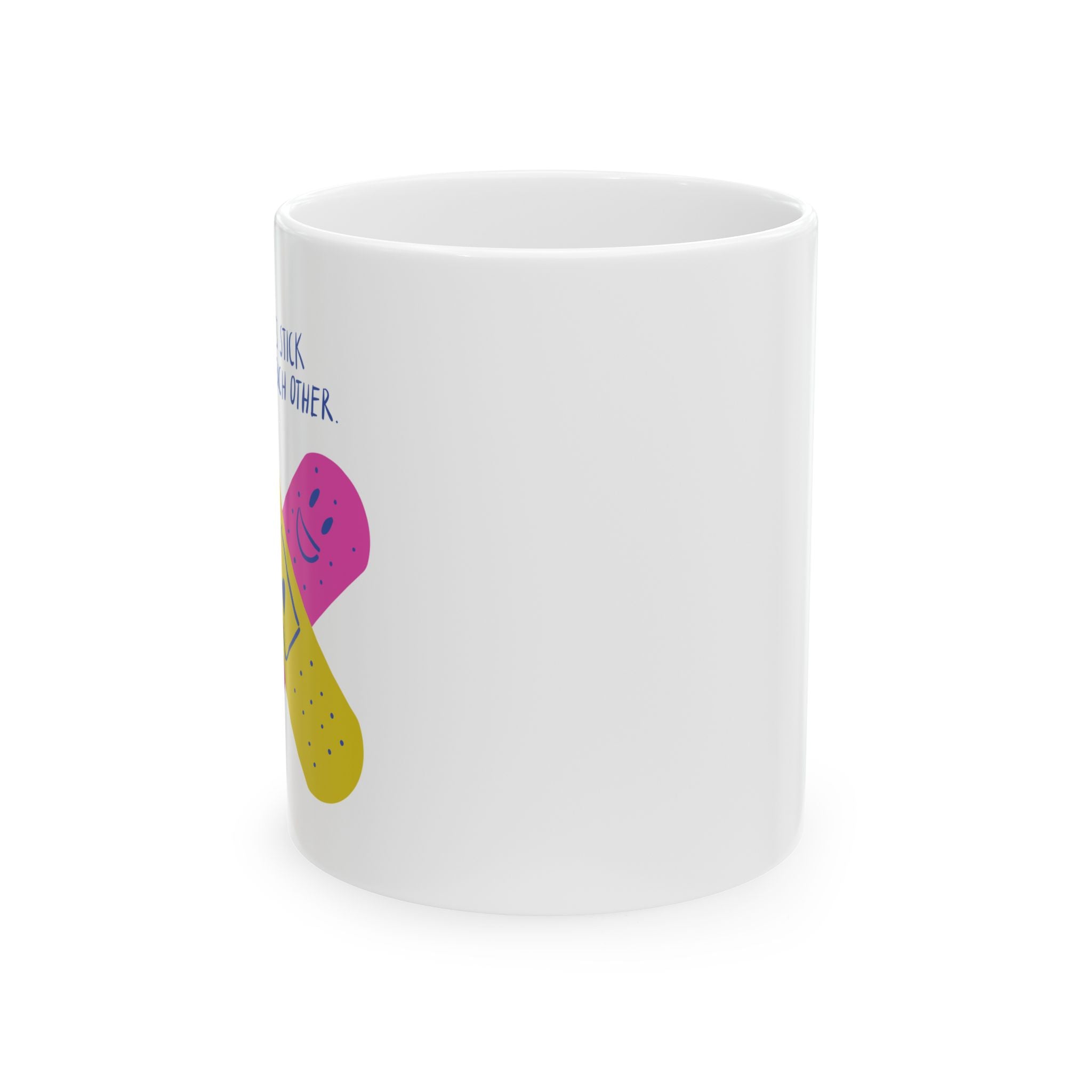 Colorful Bandaid Ceramic Mug - Fun Gift for Doctors, Nurses, Get Well Soon, Cheerful Coffee Cup, 11oz or 15oz