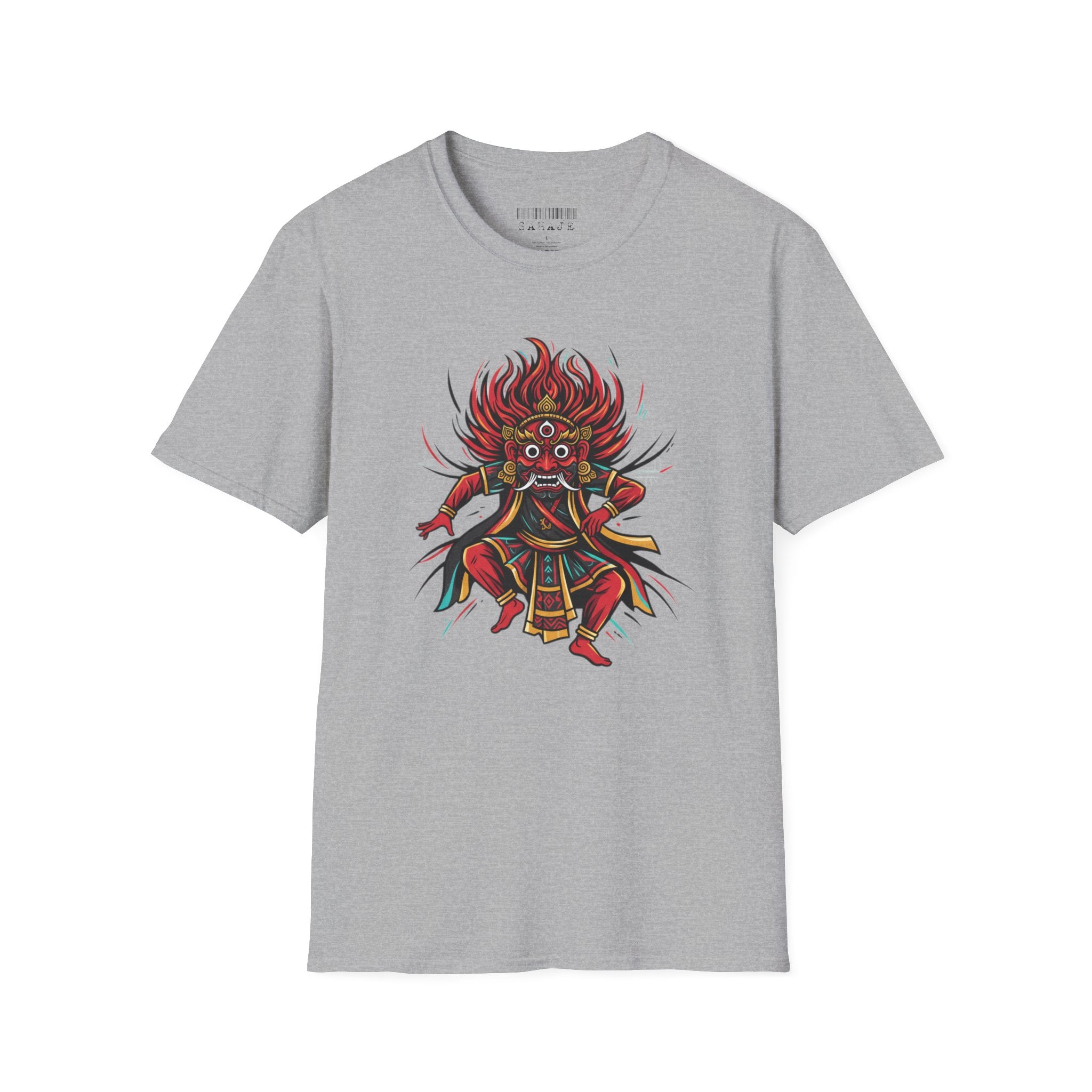 Balinese Barong Dance T-Shirt — Traditional Mythic Mask Graphic Tee