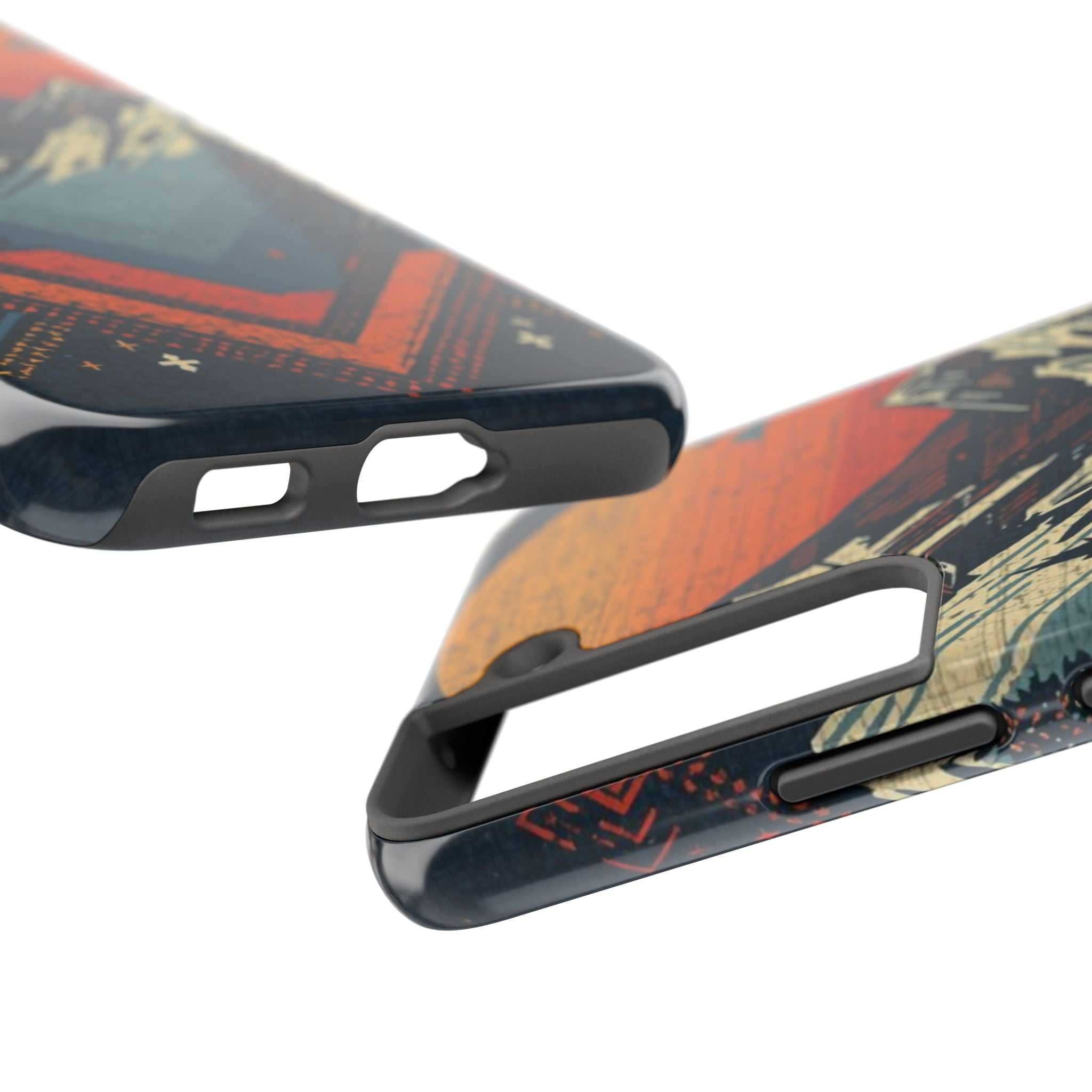 Tough Phone Case — Retro Mountain Sunset Design