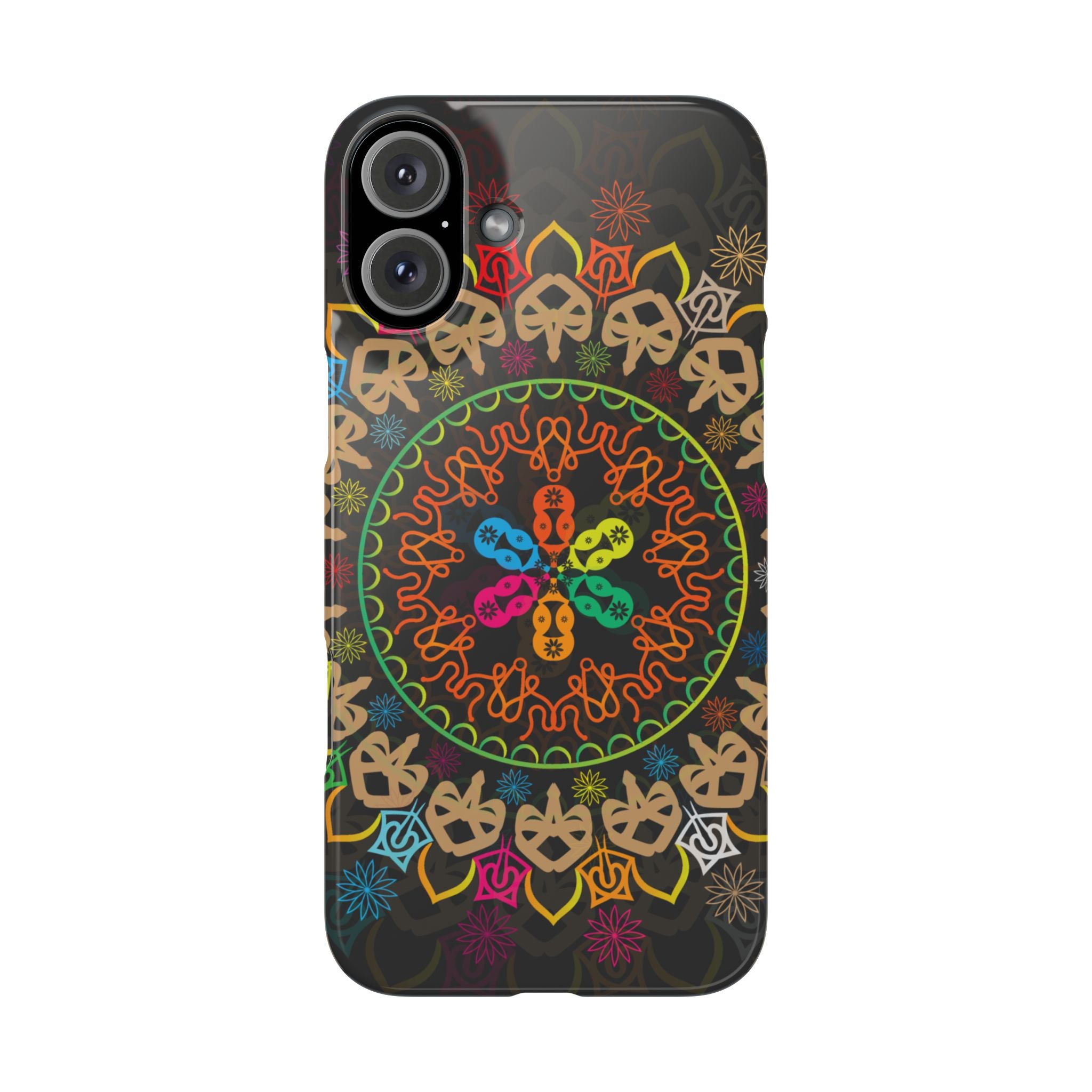 Tropical Mandala Phone Case, Colorful Slim Phone Case, Trendy Phone Cover, Artistic Gift, Eco-Friendly Phone Accessory