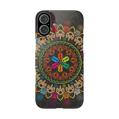Tropical Mandala Phone Case, Colorful Slim Phone Case, Trendy Phone Cover, Artistic Gift, Eco-Friendly Phone Accessory