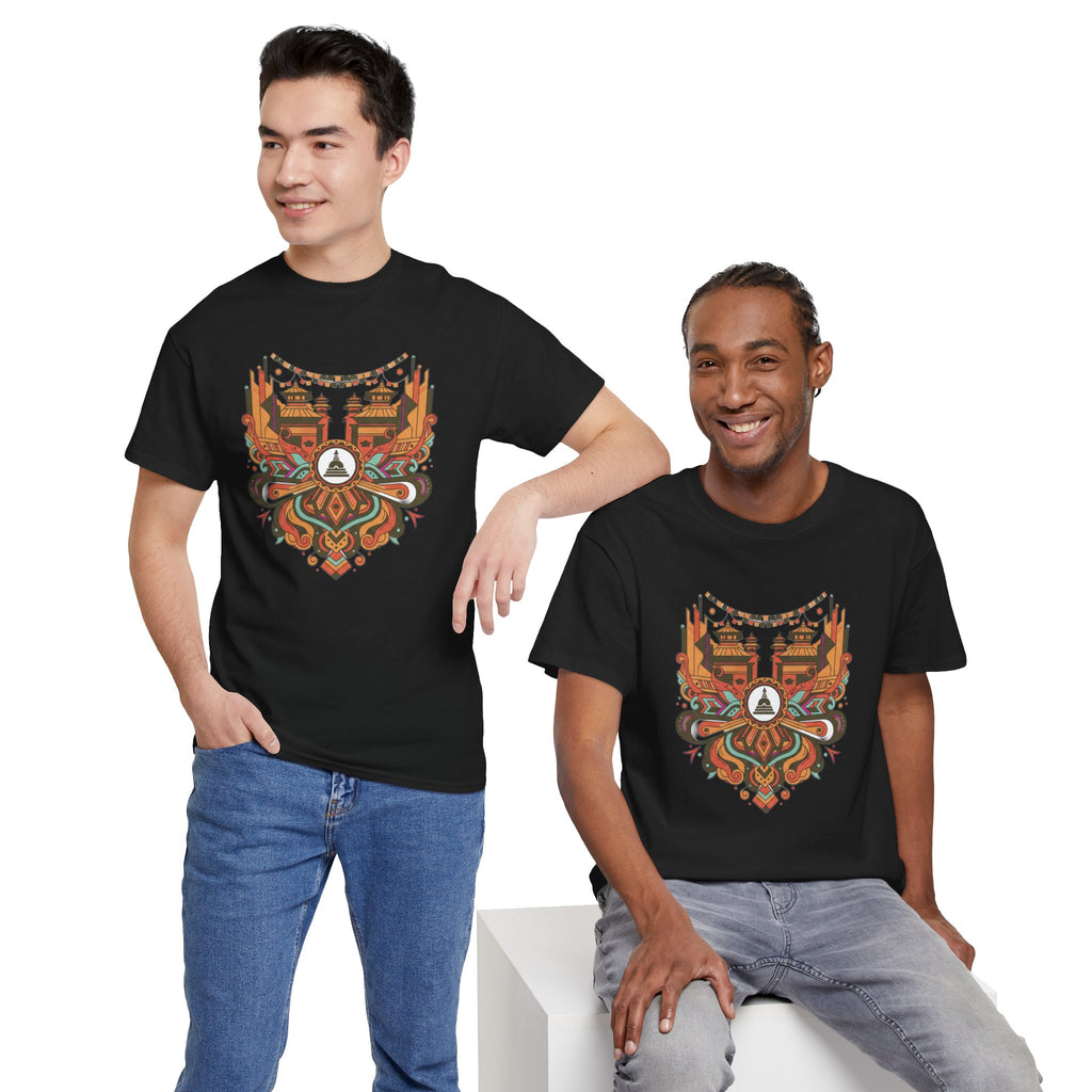 Mandala Cityscape Tee — Boho Urban Art Graphic T-Shirt