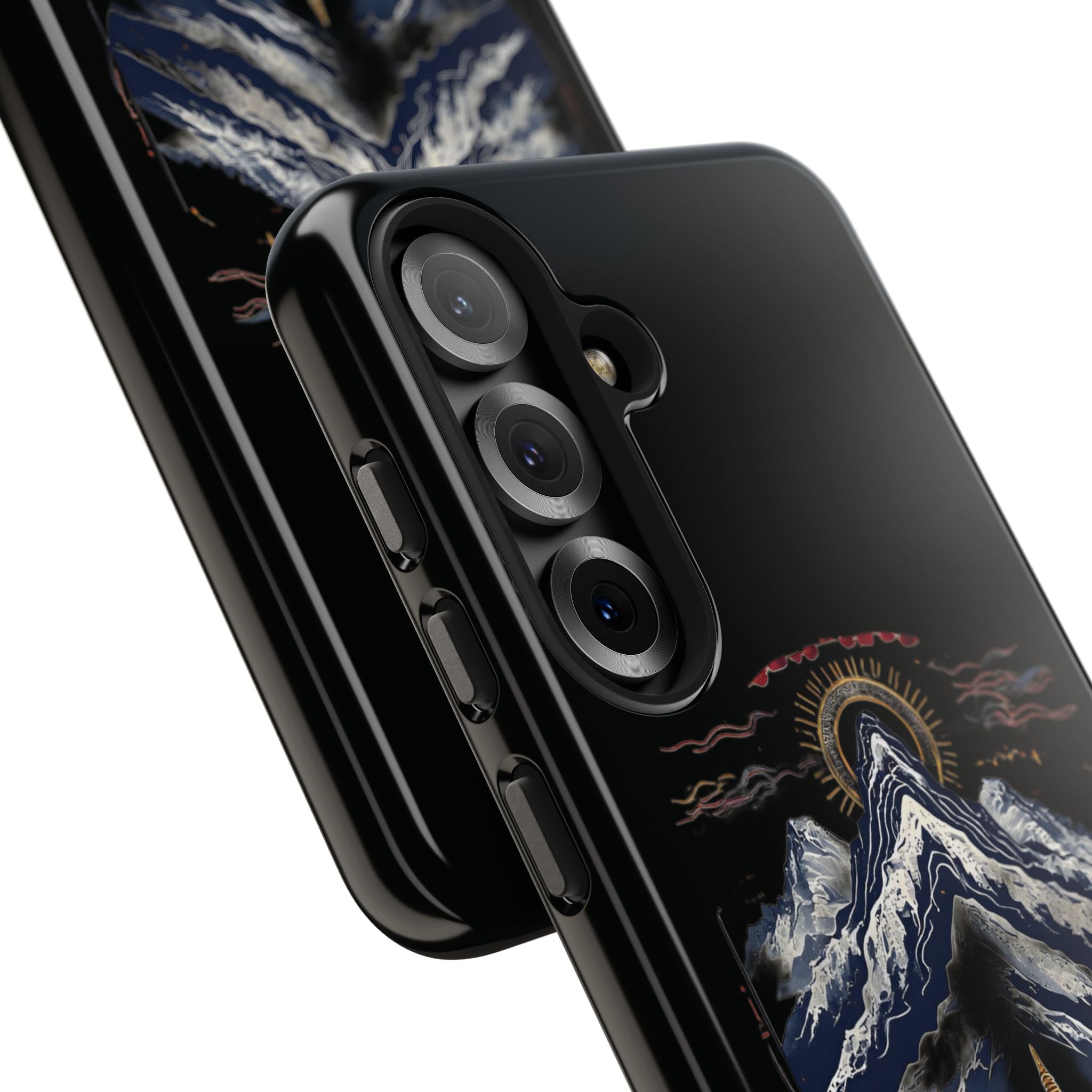 Mountain Temple Tough Phone Case — Japanese-Inspired Landscape Phone Cover