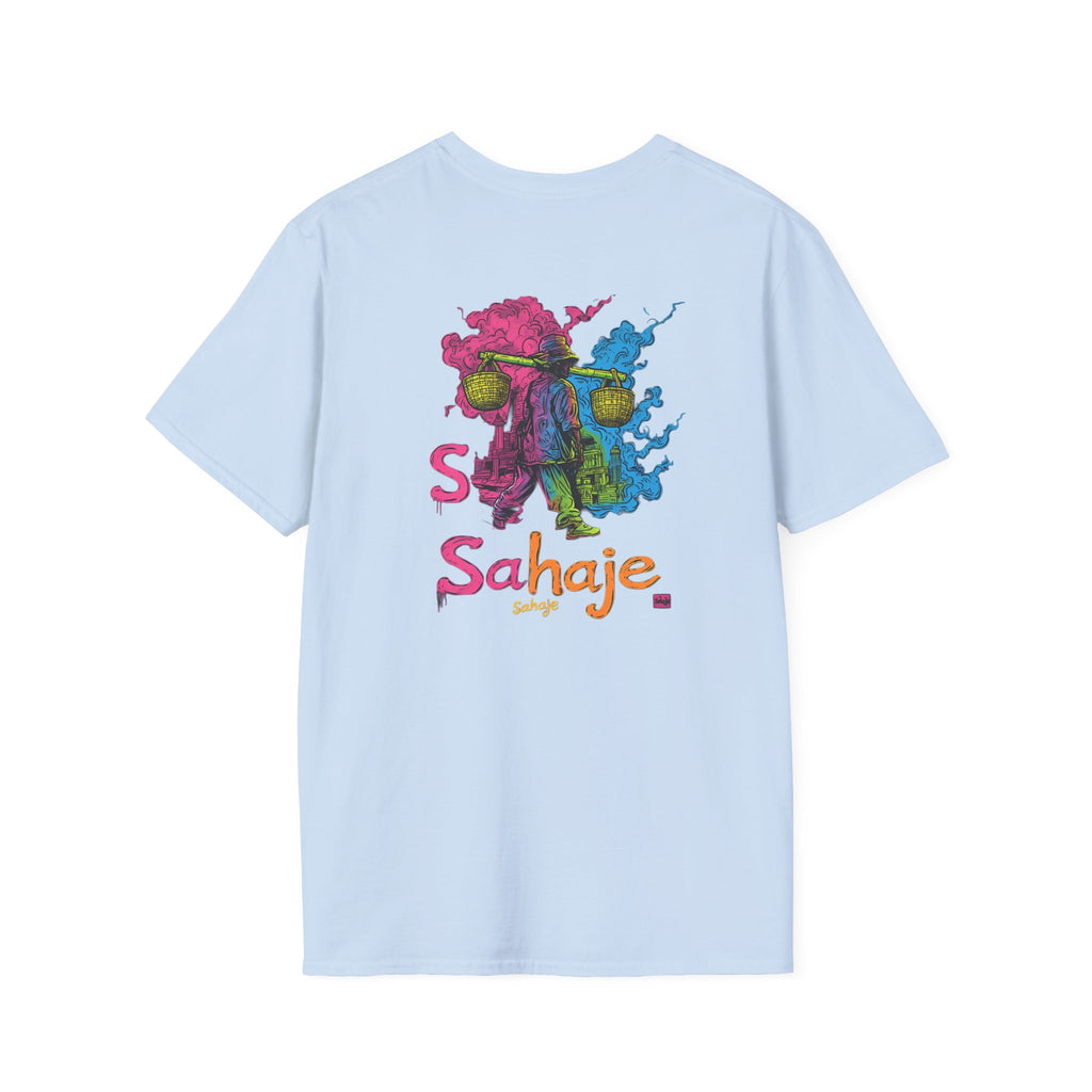 T-Shirt — Colorful Sahaje Skull Back Print