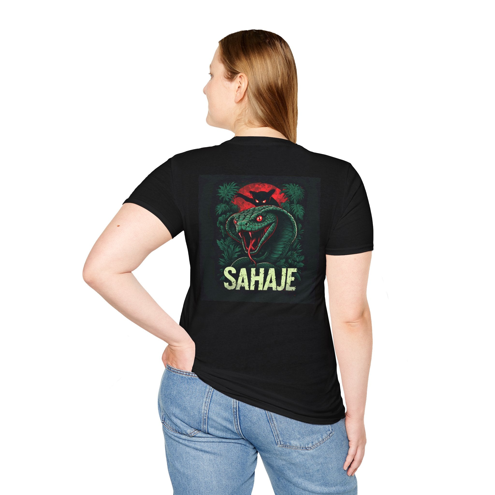 Black Cobra & Panther T-Shirt – Fierce Serpent & Big Cat Graphic Tee, Edgy Streetwear Design