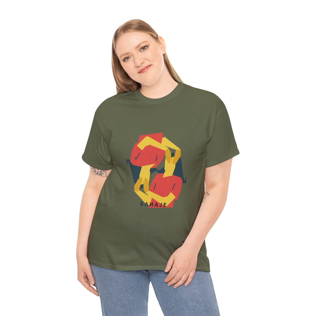Geometric Fox Tee — Stylized Red & Yellow Fox Illustration T-Shirt