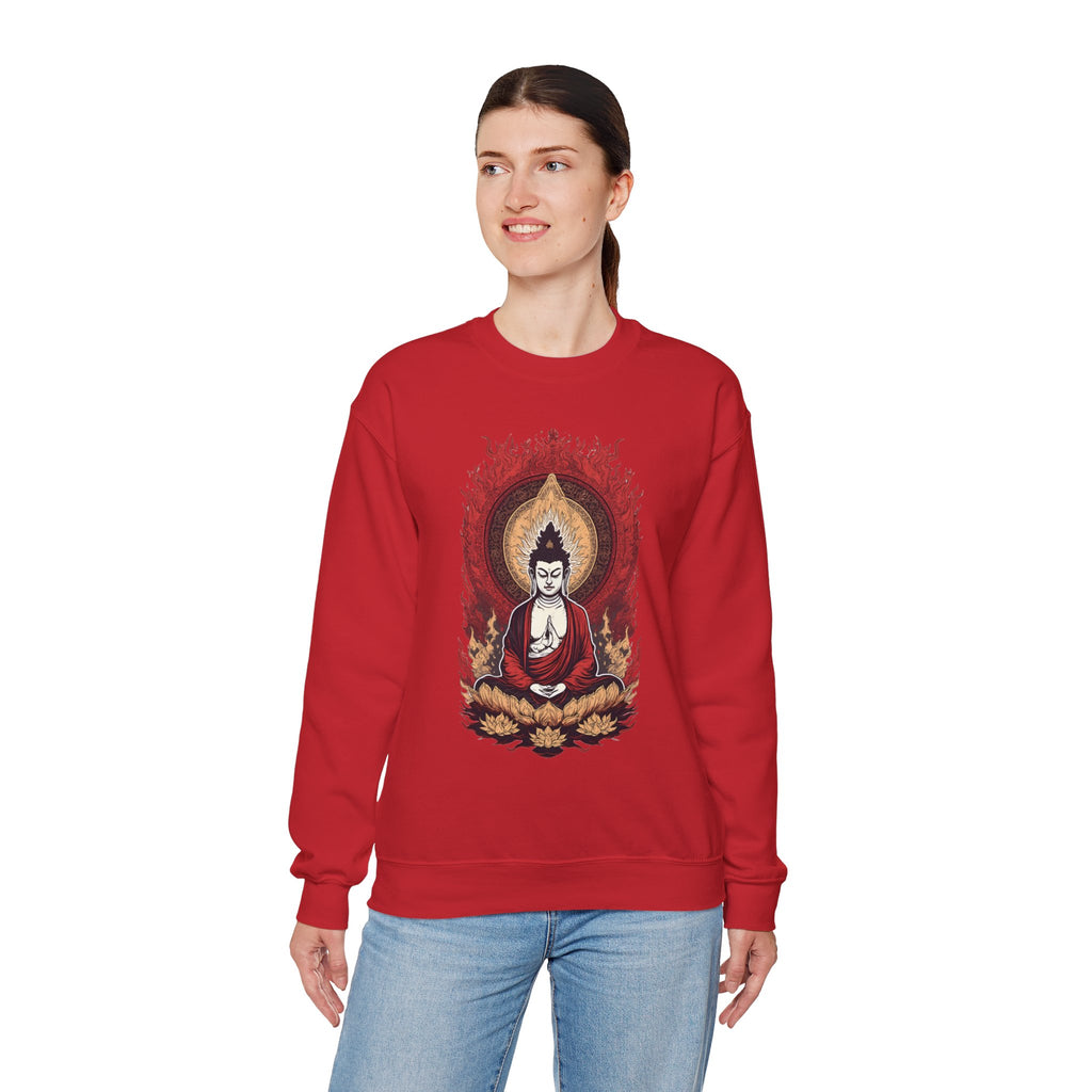 Buddha Lotus Flame Crewneck Sweatshirt