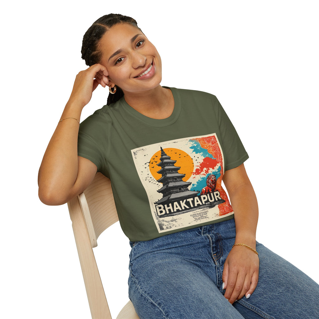 Bhaktapur Vintage Travel T-Shirt – Nepal Pagoda Graphic Tee