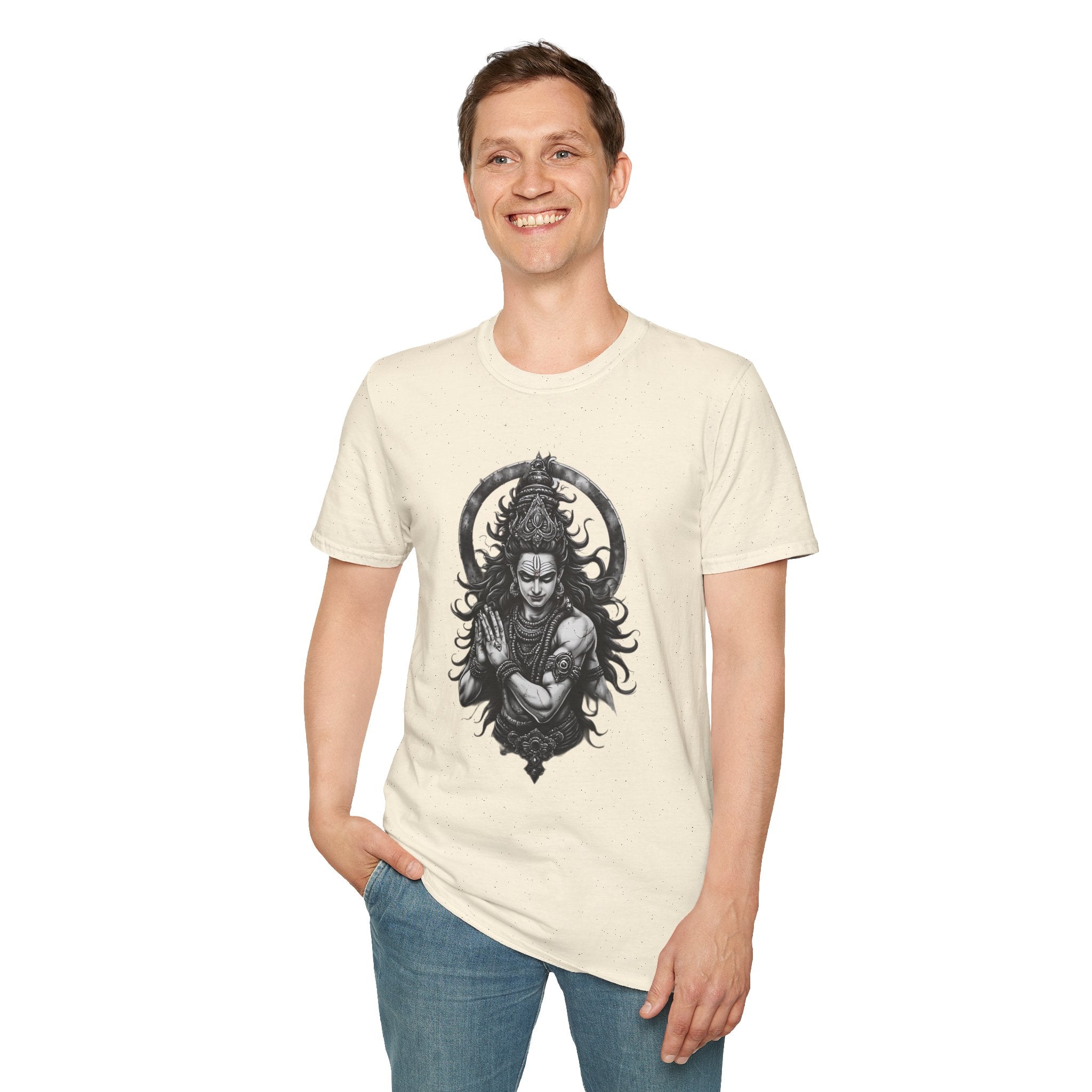Shiva Portrait T‑Shirt – Intricate Hindu Deity Art Tee