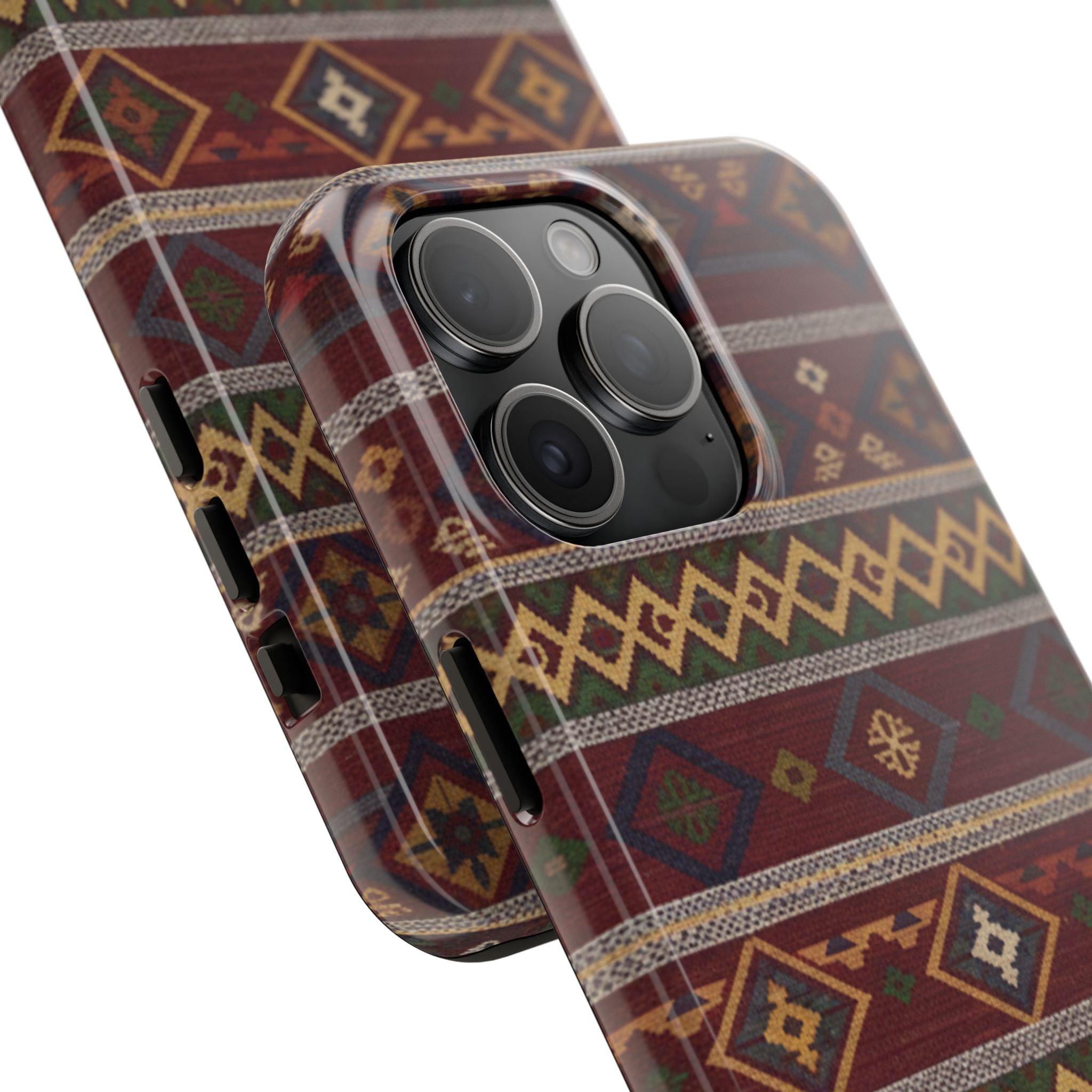 Aztec Pattern Tough Phone Case — Rustic Tribal Protective Cover