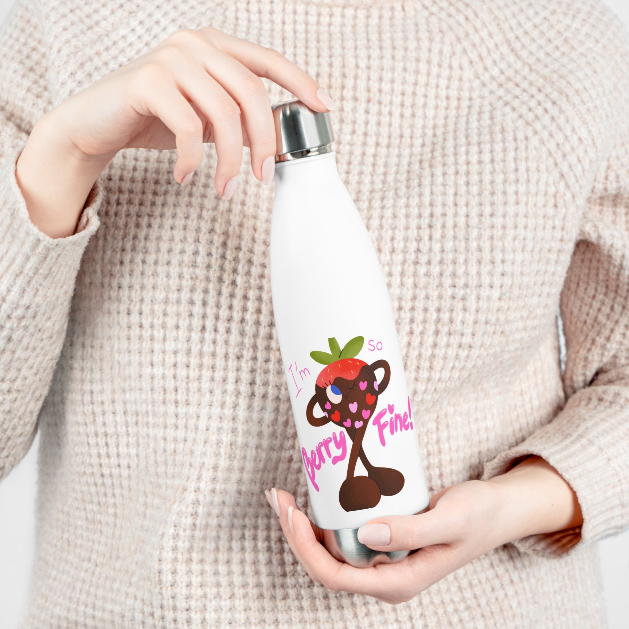 Cute Insulated Water Bottle - I'm So Berry Fine, Fun Gift, Summer Hydration, Fitness Companion, Personal Water Bottle, Unique Drinkware