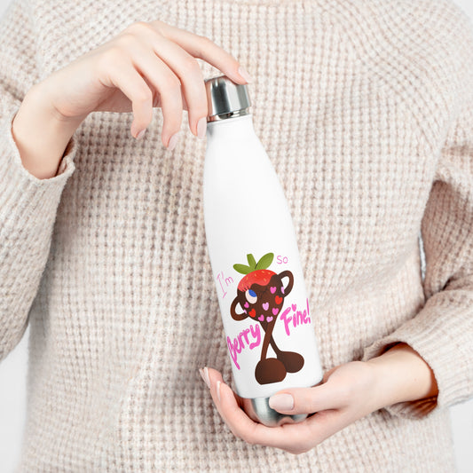 Cute Insulated Water Bottle - I'm So Berry Fine, Fun Gift, Summer Hydration, Fitness Companion, Personal Water Bottle, Unique Drinkware