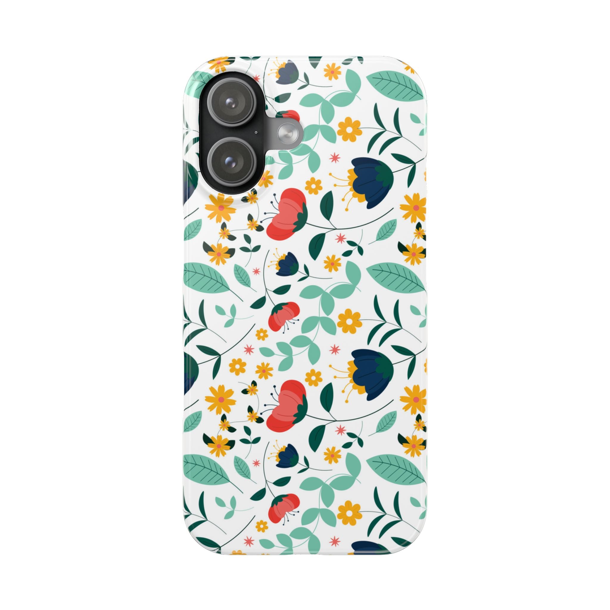 Floral Slim Phone Case — Colorful Folk Flower Pattern