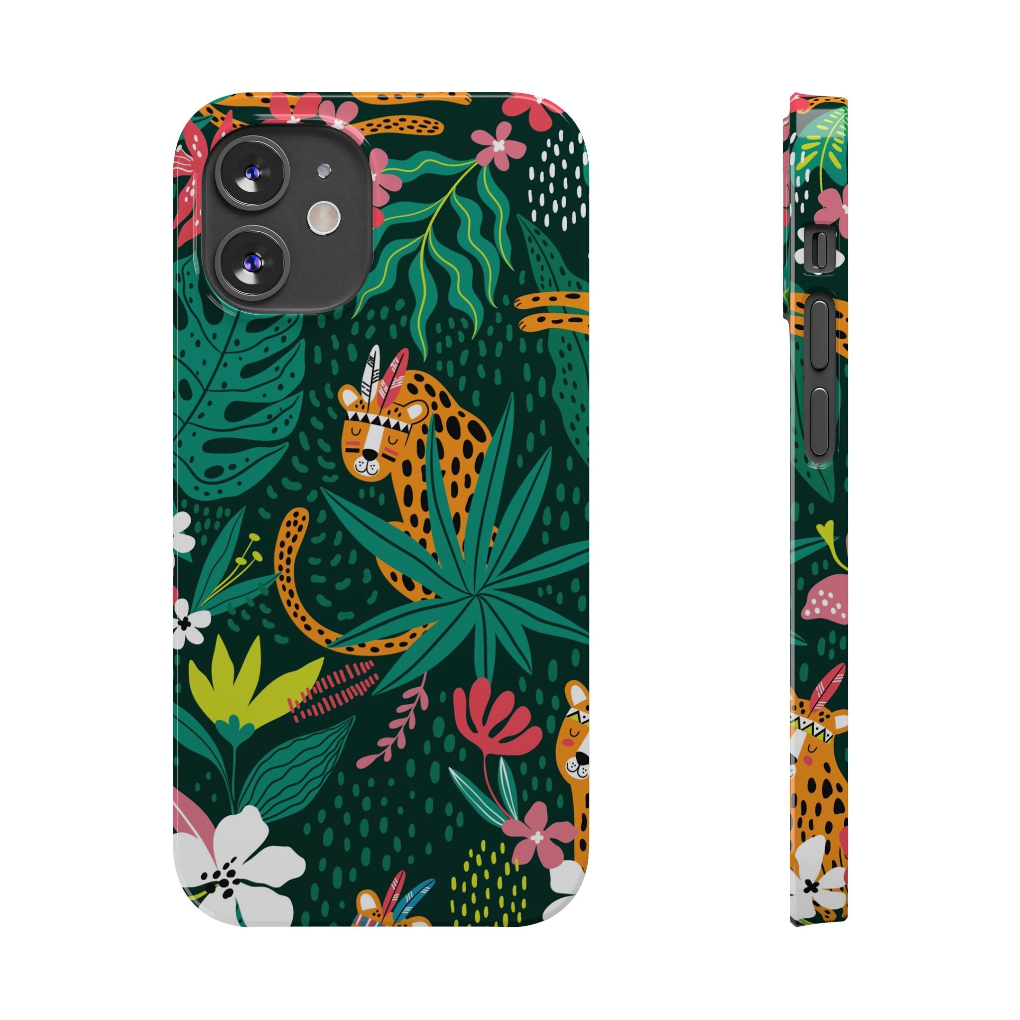 Slim Phone Case — Tropical Jungle Leopard Floral Pattern (Slim Protective Phone Cover)
