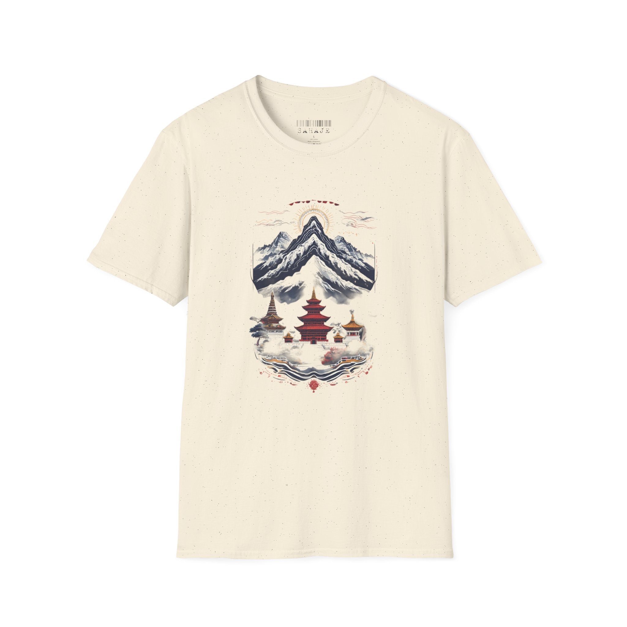 Asian Landscape T-Shirt — Mountain Pagoda Scenic Tee