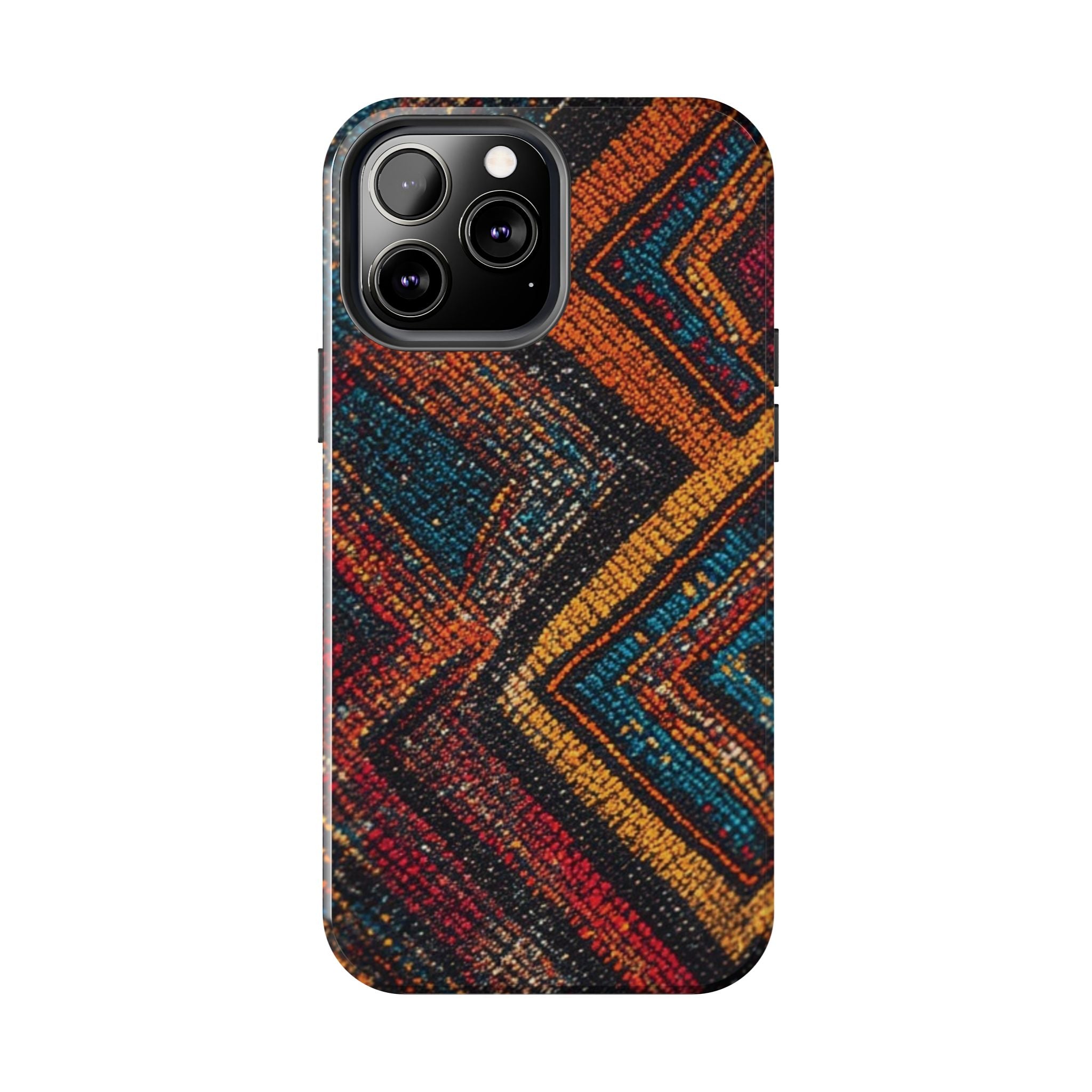 Tough Phone Case — Boho Geometric Rug Pattern, Protective iPhone Cover