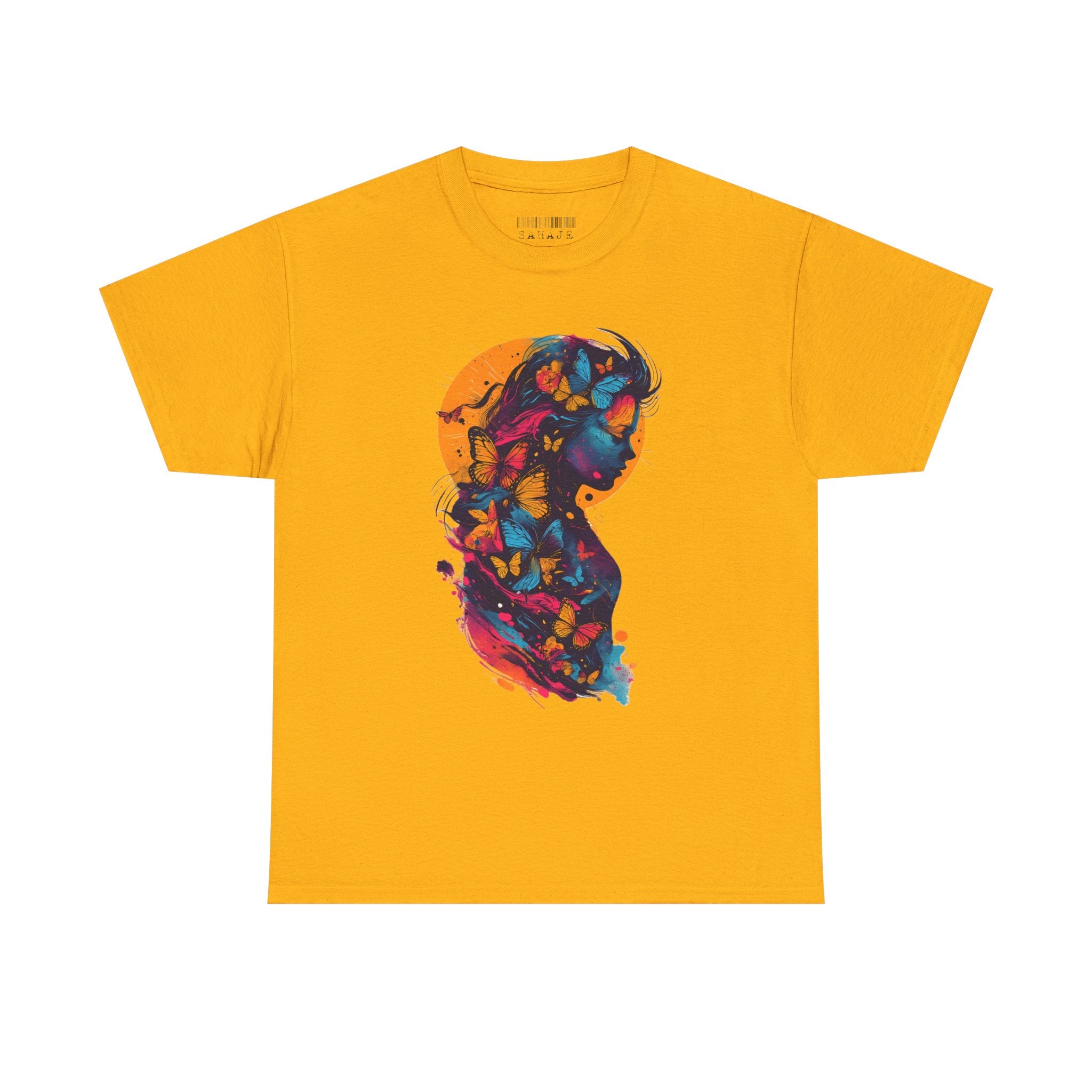 Butterfly Silhouette Graphic Tee — Colorful Maternity Profile Design