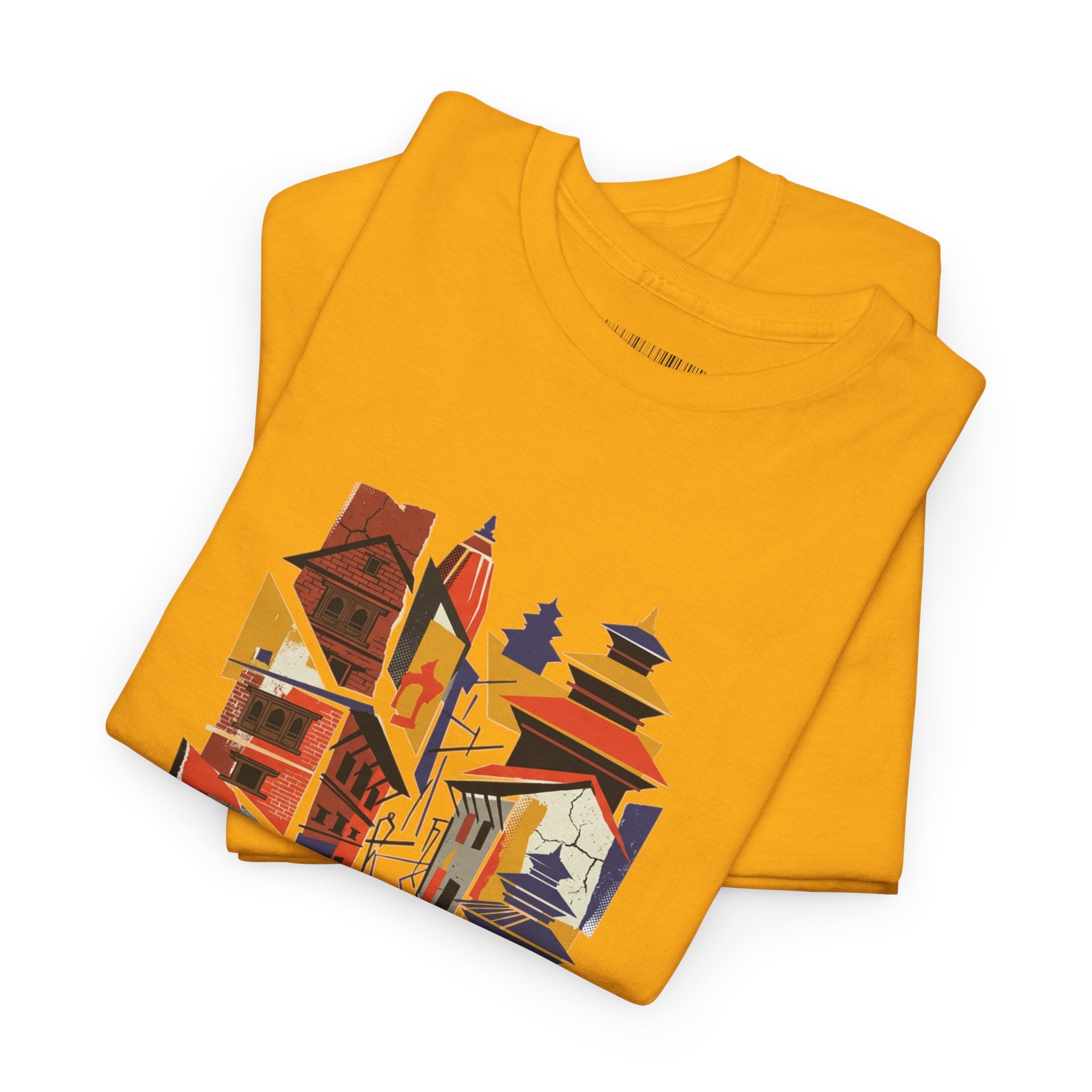 Cityscape Abstract Tee — Colorful Urban Architecture Graphic T‑Shirt