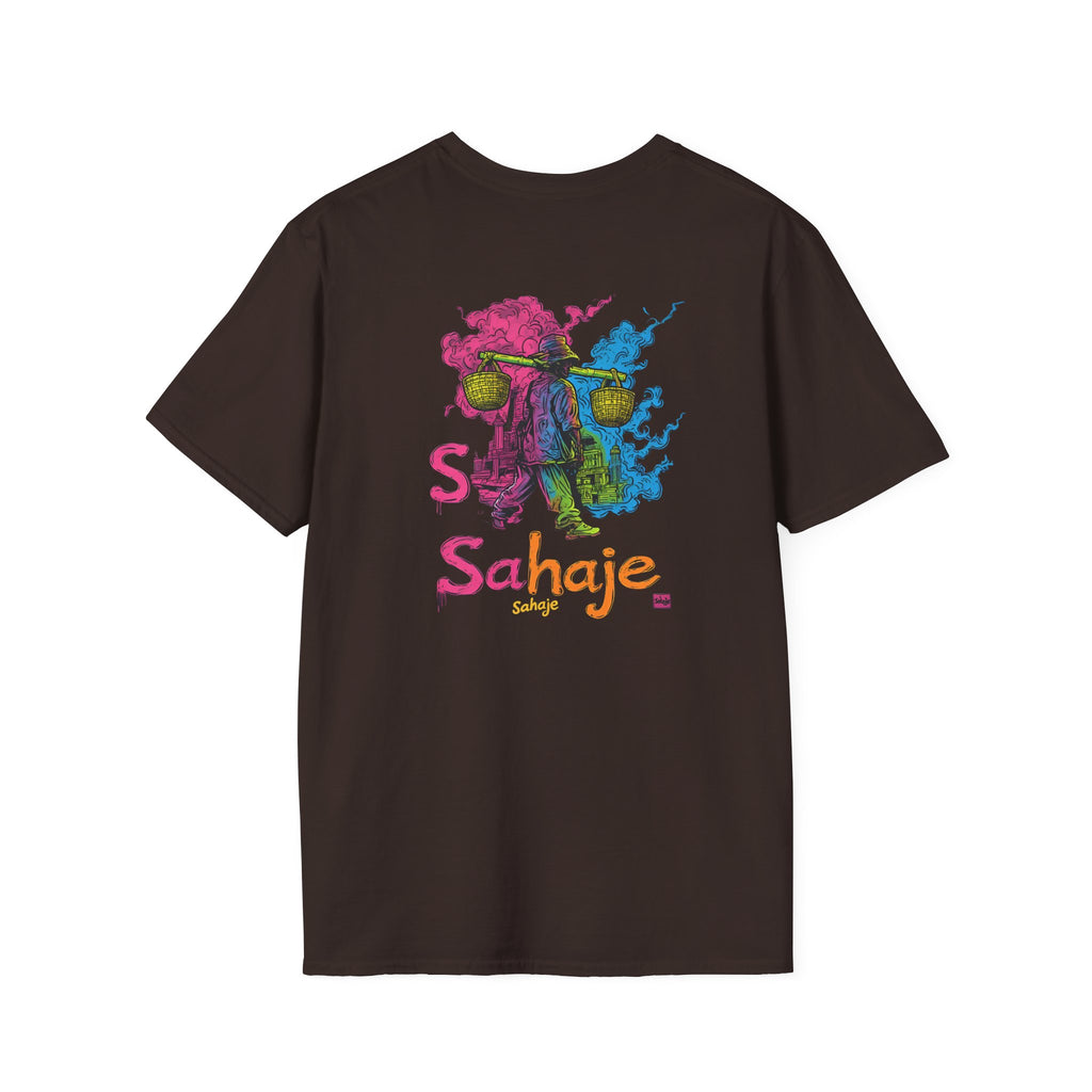 T-Shirt — Colorful Sahaje Skull Back Print