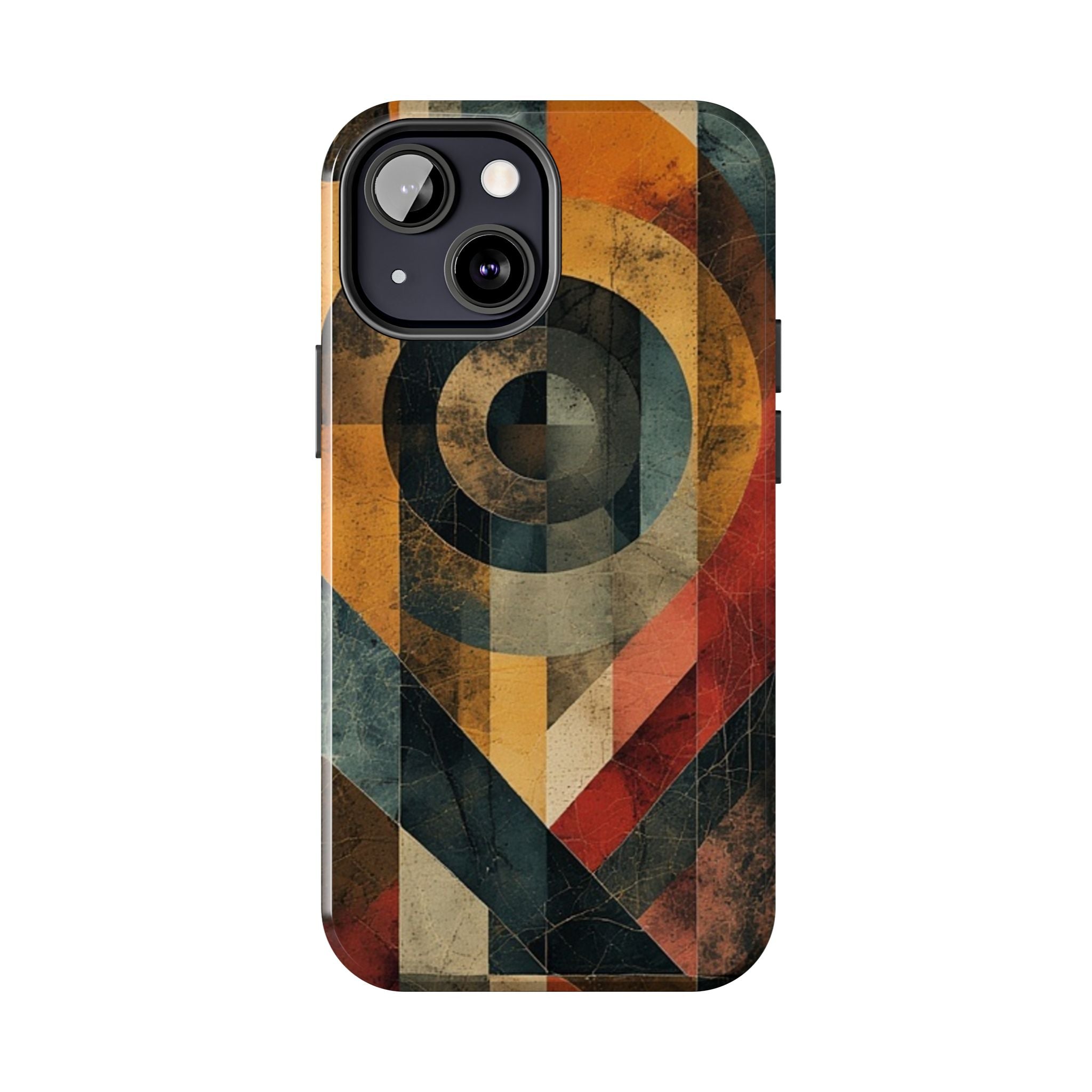 Retro Geometric Tough Phone Case — Vintage Target Circle Design