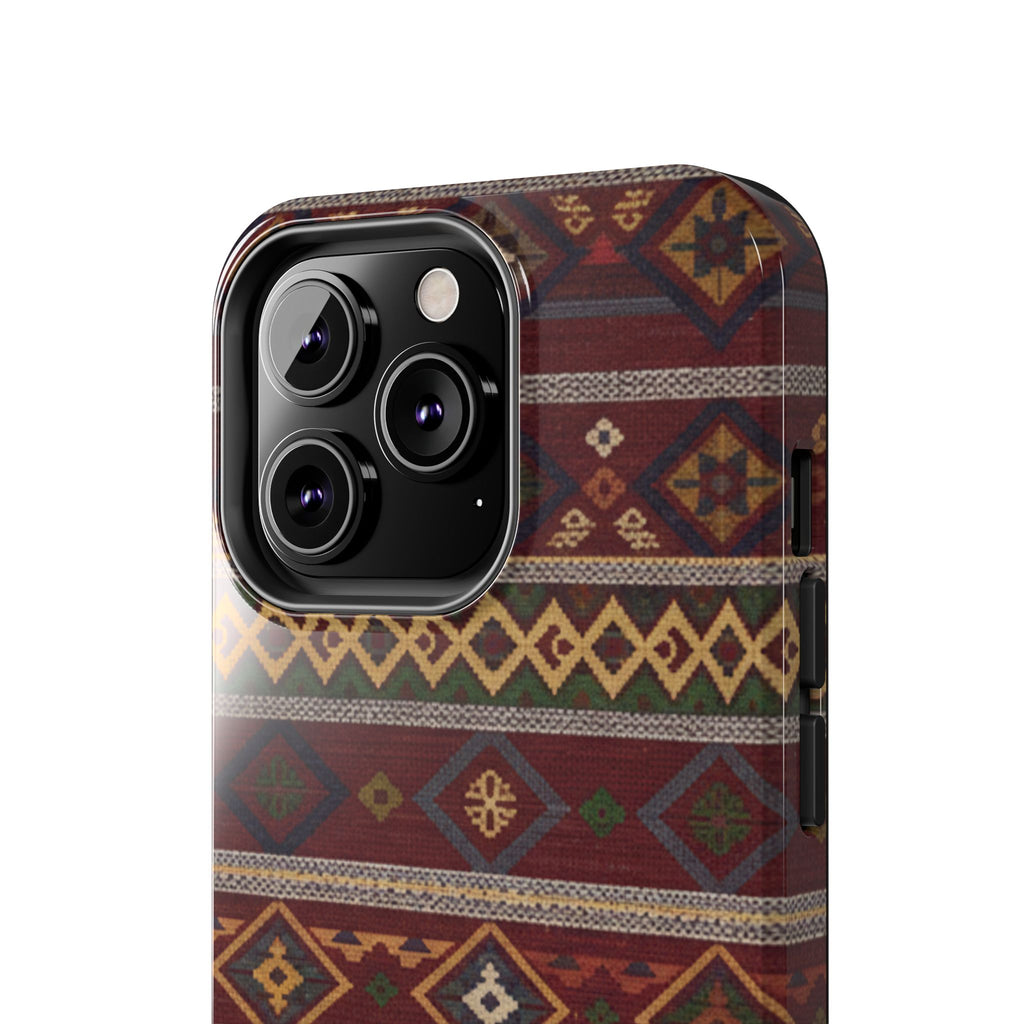 Aztec Pattern Tough Phone Case — Rustic Tribal Protective Cover
