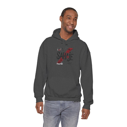 Sahaje Graphic Hoodie – Distressed Vintage Script Pullover