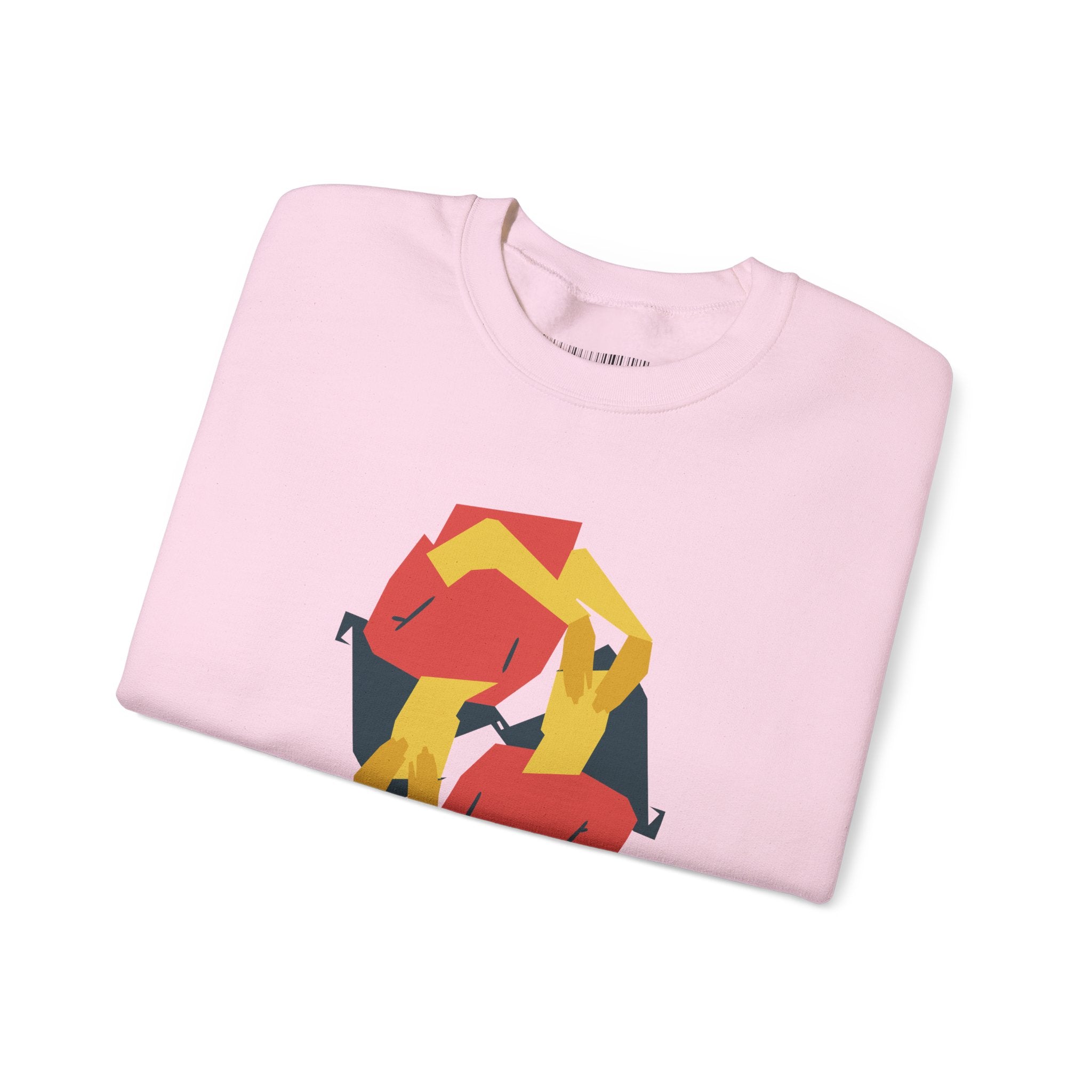 Abstract Flamingo Geometric Crewneck Sweatshirt