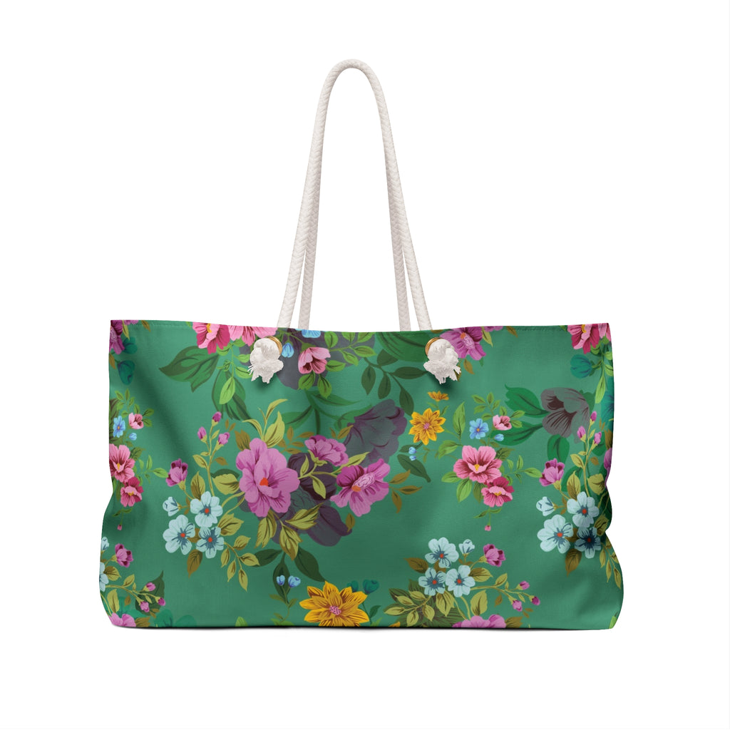 Floral Weekender Bag for Getaways, Beach Tote, Travel Bag, Overnight Bag, Vacation Essentials, Floral Print Handbag