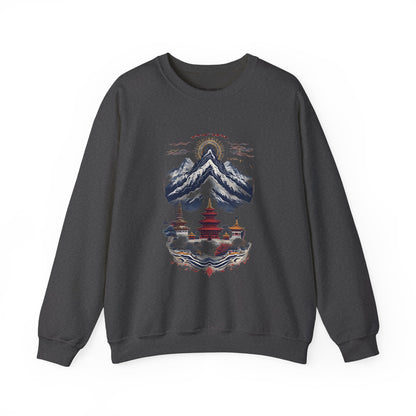 Japanese Mountain Pagoda Crewneck Sweatshirt