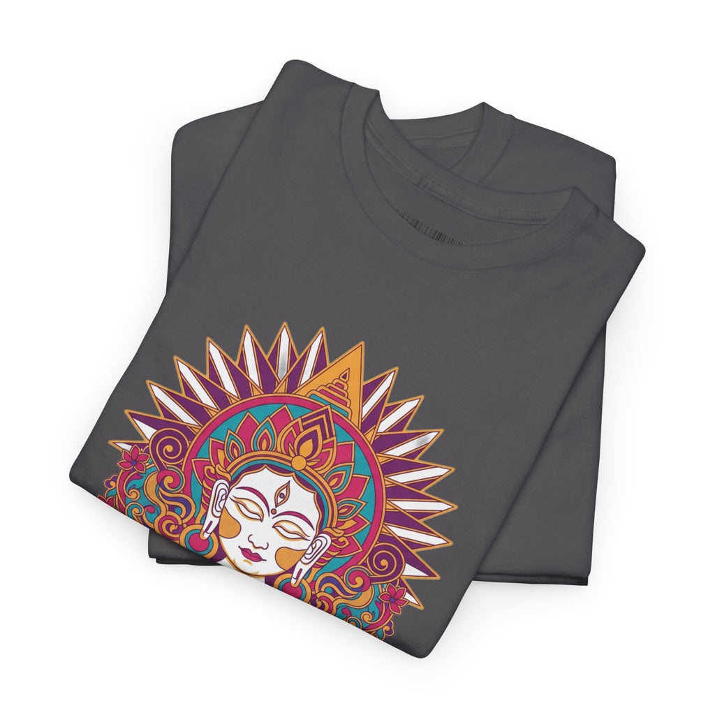 Spiritual Goddess Sun Mandala Tee — Colorful Boho Yoga T‑Shirt