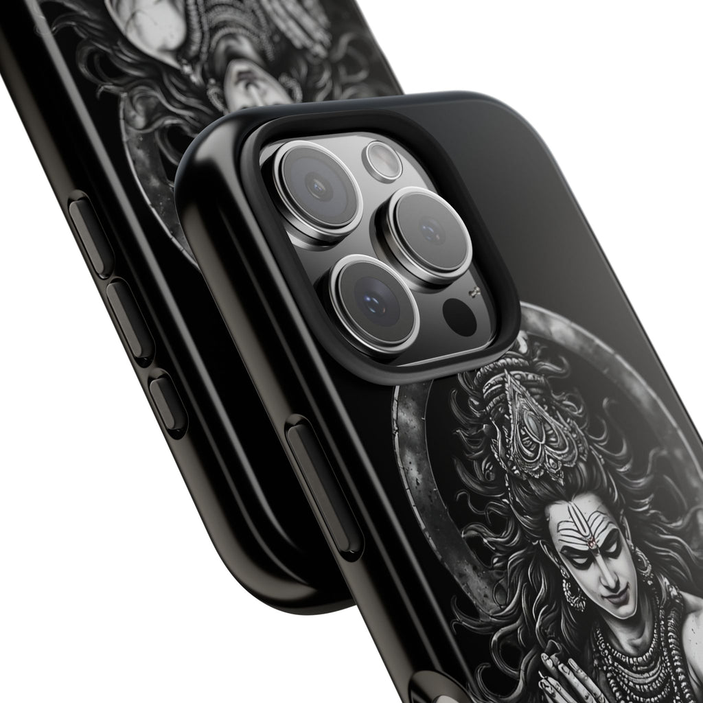 Shiva Tough Phone Case — Black Protective Hindu Deity Design