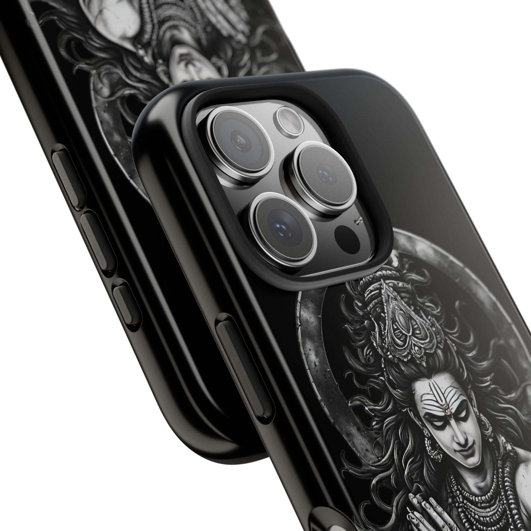 Shiva Tough Phone Case — Black Protective Hindu Deity Design