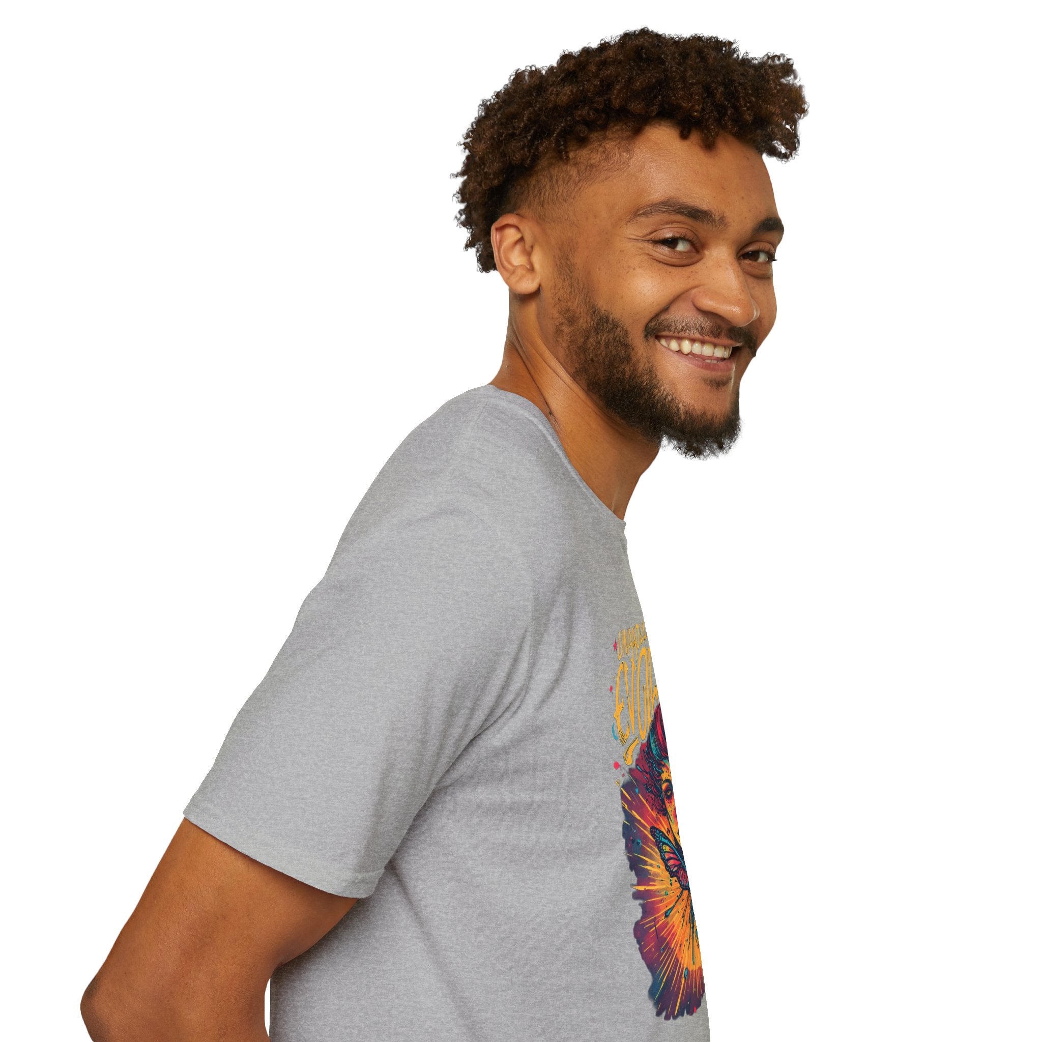 Evolving Butterfly Graphic T-Shirt — "Unapologetically Evolving" Vibrant Psychedelic Tee