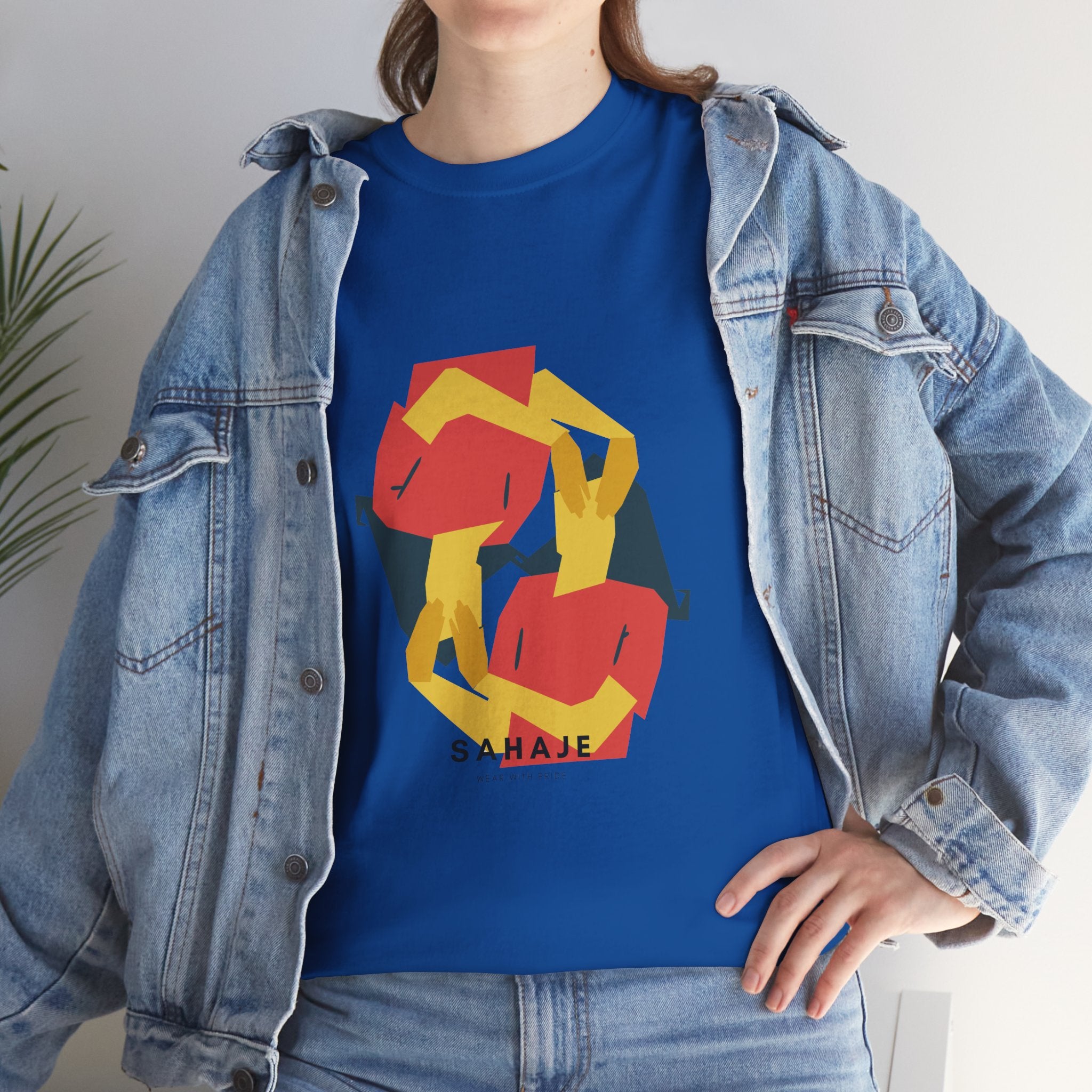 Geometric Fox Tee — Stylized Red & Yellow Fox Illustration T-Shirt