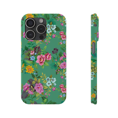 Floral Slim Phone Case - Cute Botanical Design, Gift for Spring, Nature Lovers, Customizable Phone Cover, Trendy Accessories, Flower Power