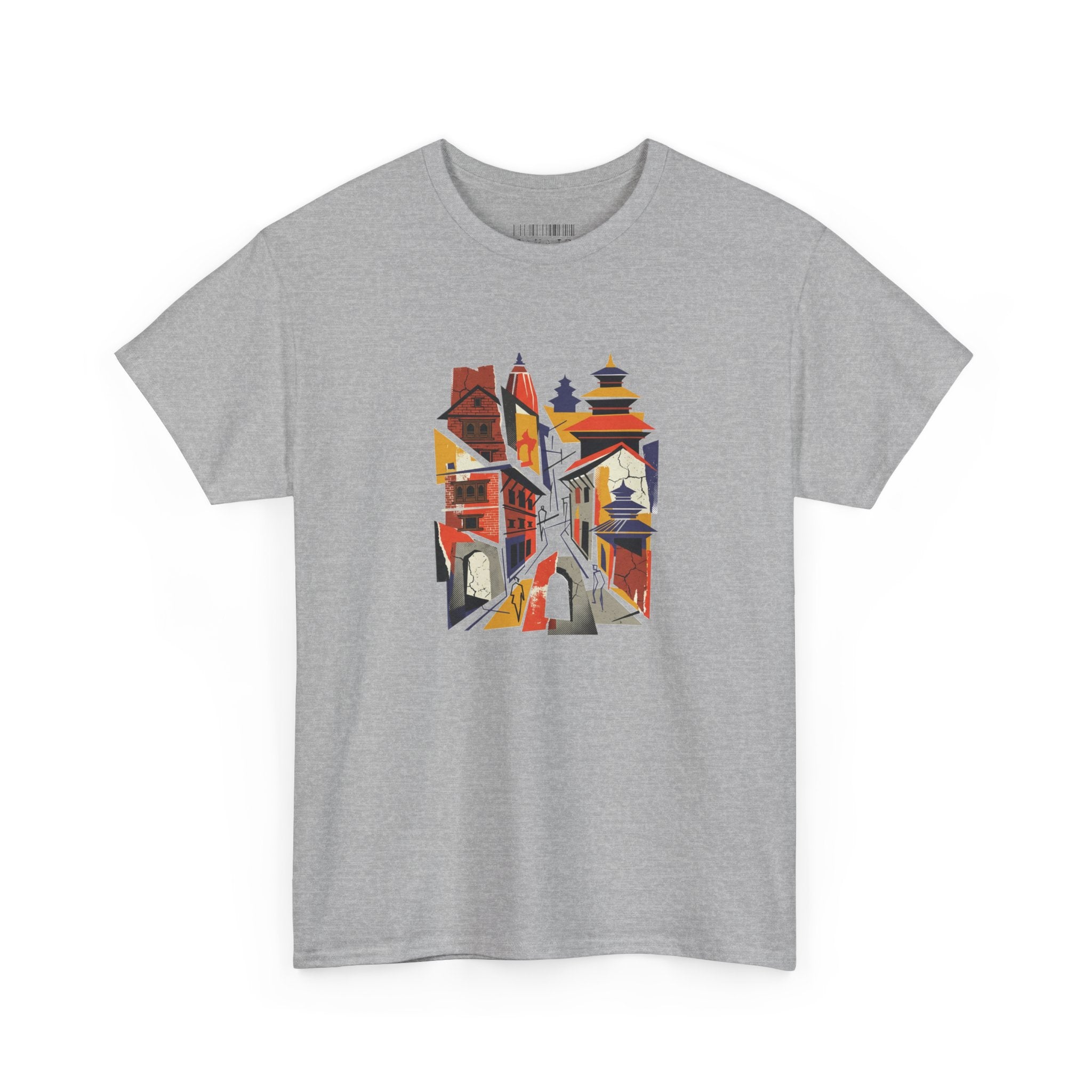 Cityscape Abstract Tee — Colorful Urban Architecture Graphic T‑Shirt