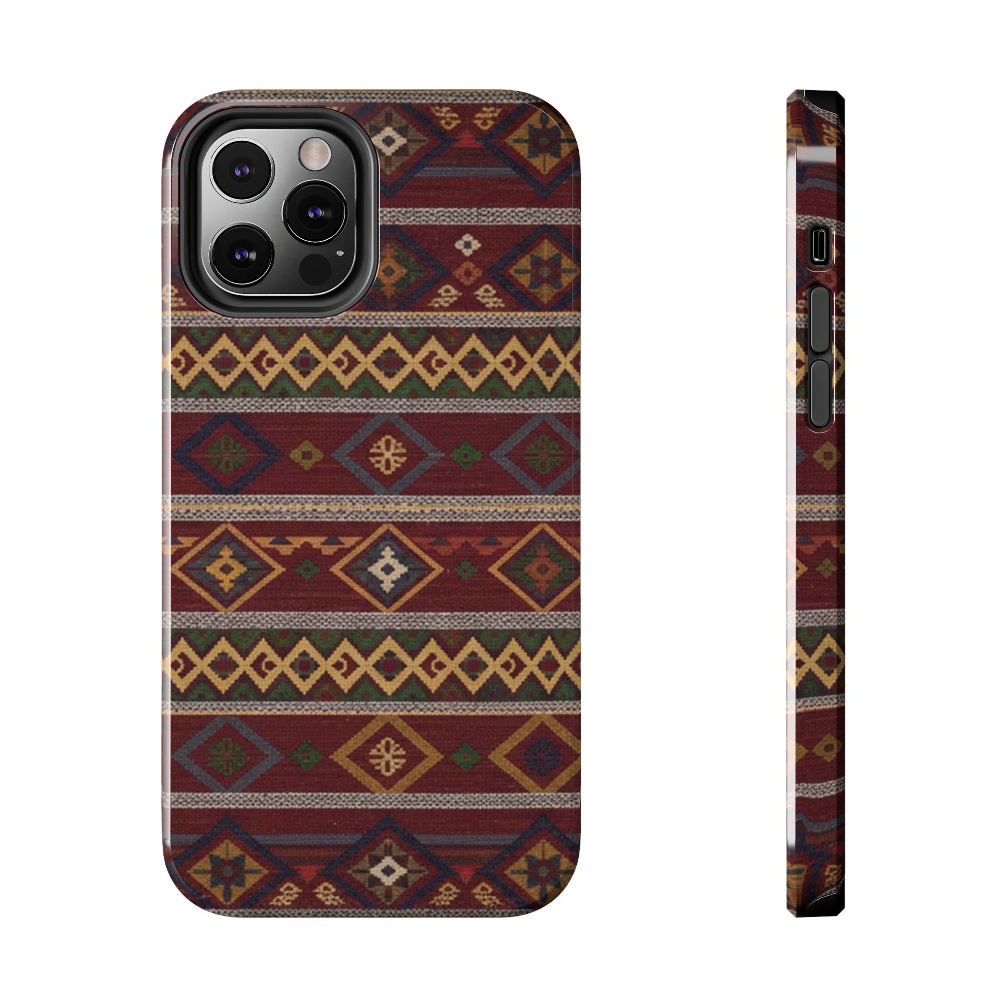 Aztec Pattern Tough Phone Case — Rustic Tribal Protective Cover