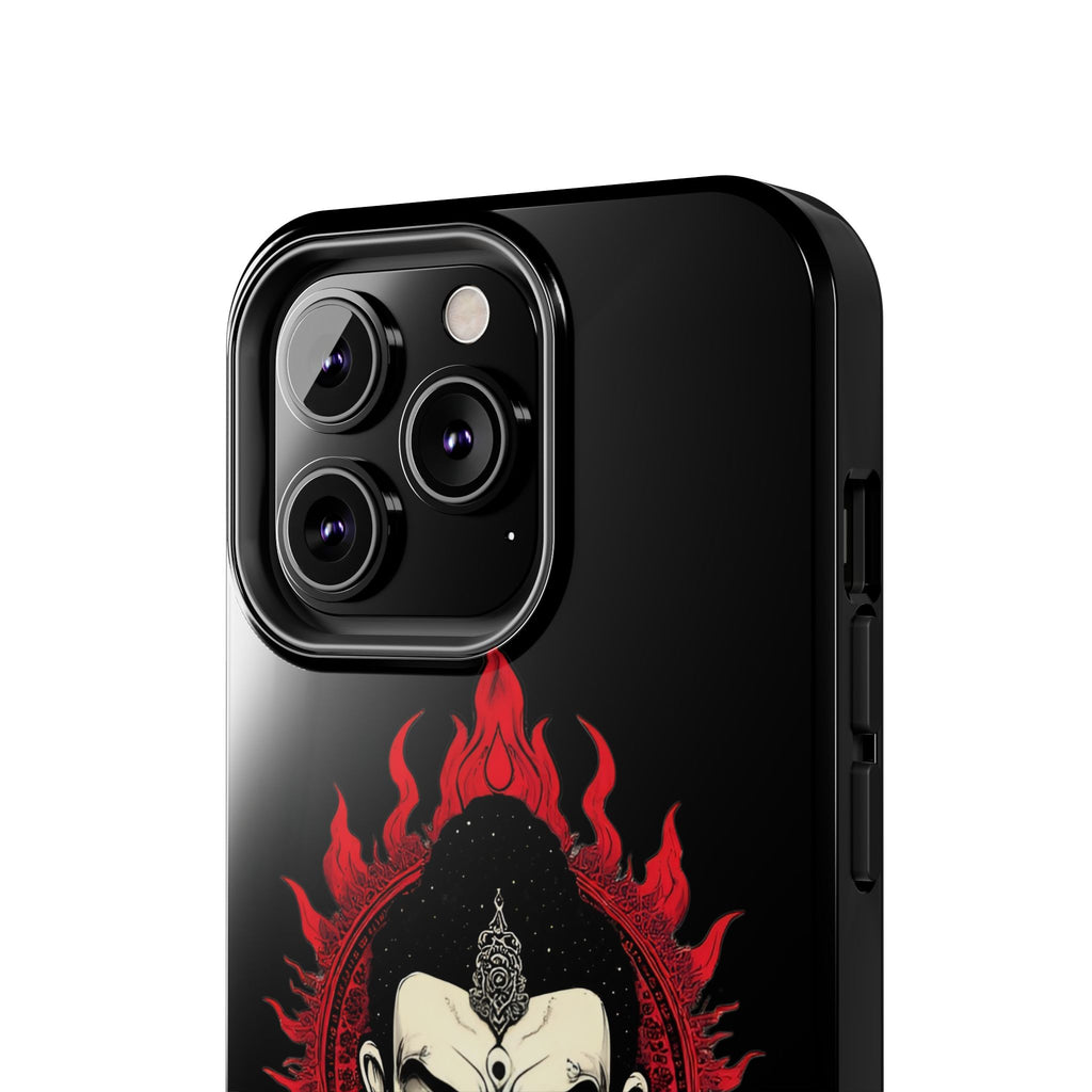 Meditative Buddha Tough Phone Case — Red Flame Zen Protection