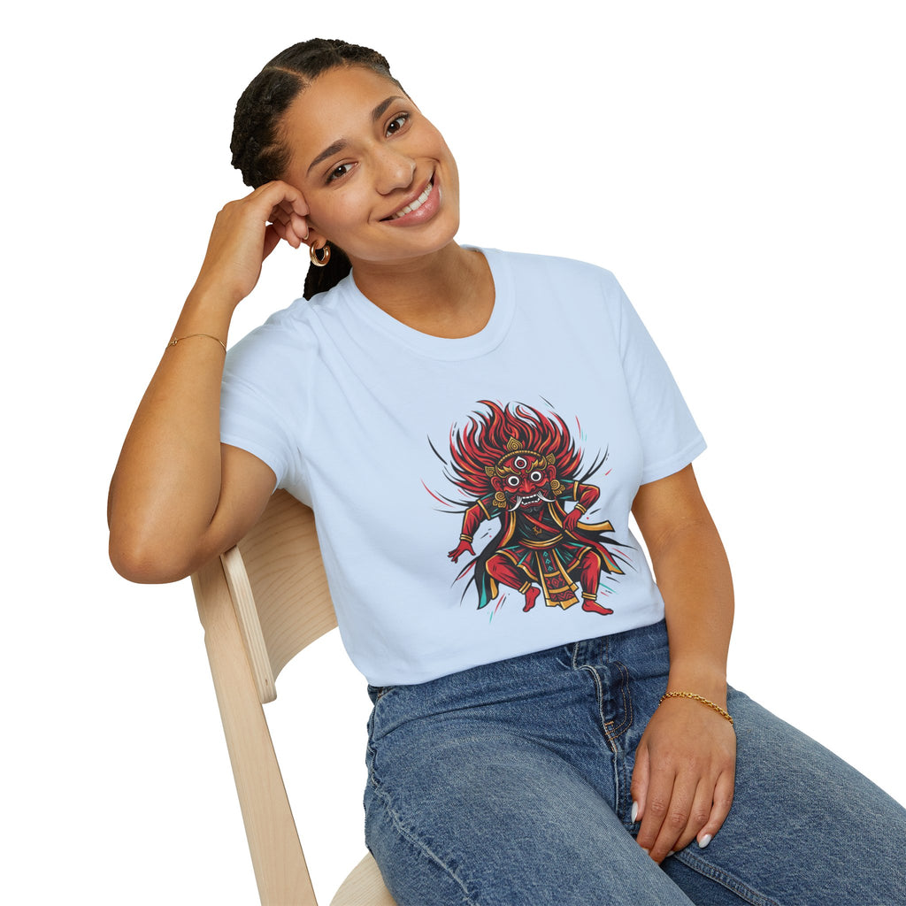 Balinese Barong Dance T-Shirt — Traditional Mythic Mask Graphic Tee