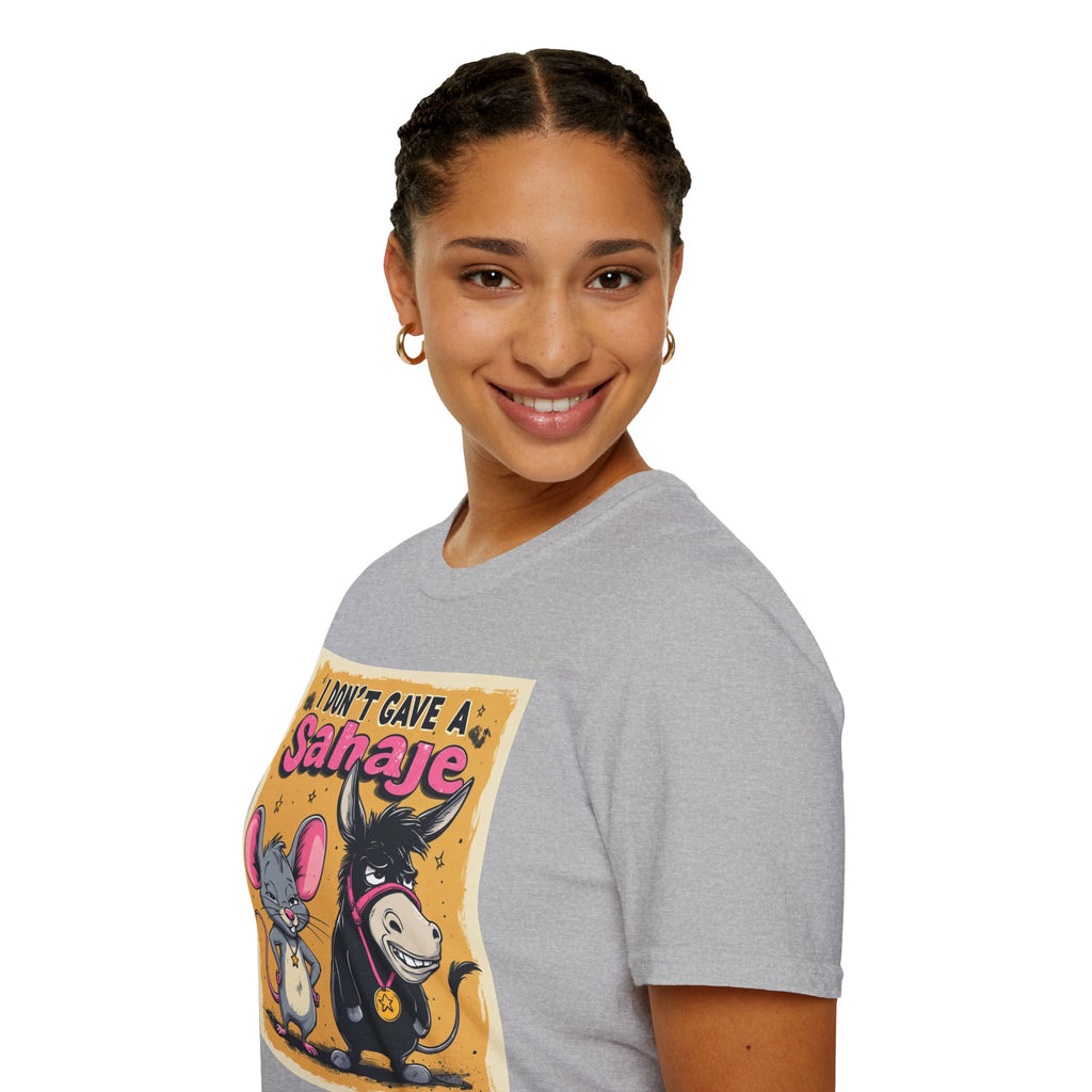 Don’t Give a Satrage T-Shirt — Funny Mouse & Donkey Cartoon Tee