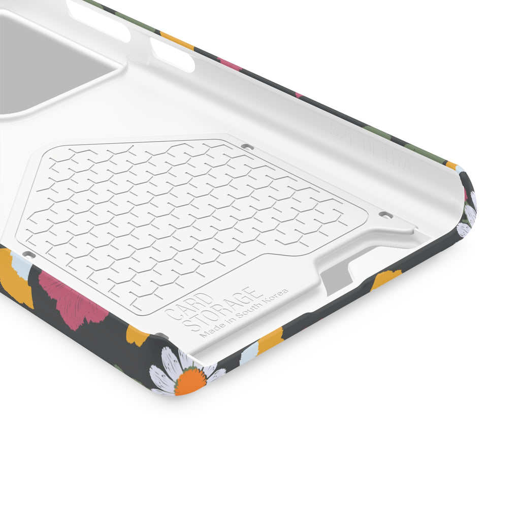 Floral Phone Case with Card Holder, Stylish Smartphone Accessory, Gifts for Her, Trendy Floral Design, Perfect for Spring & Summer