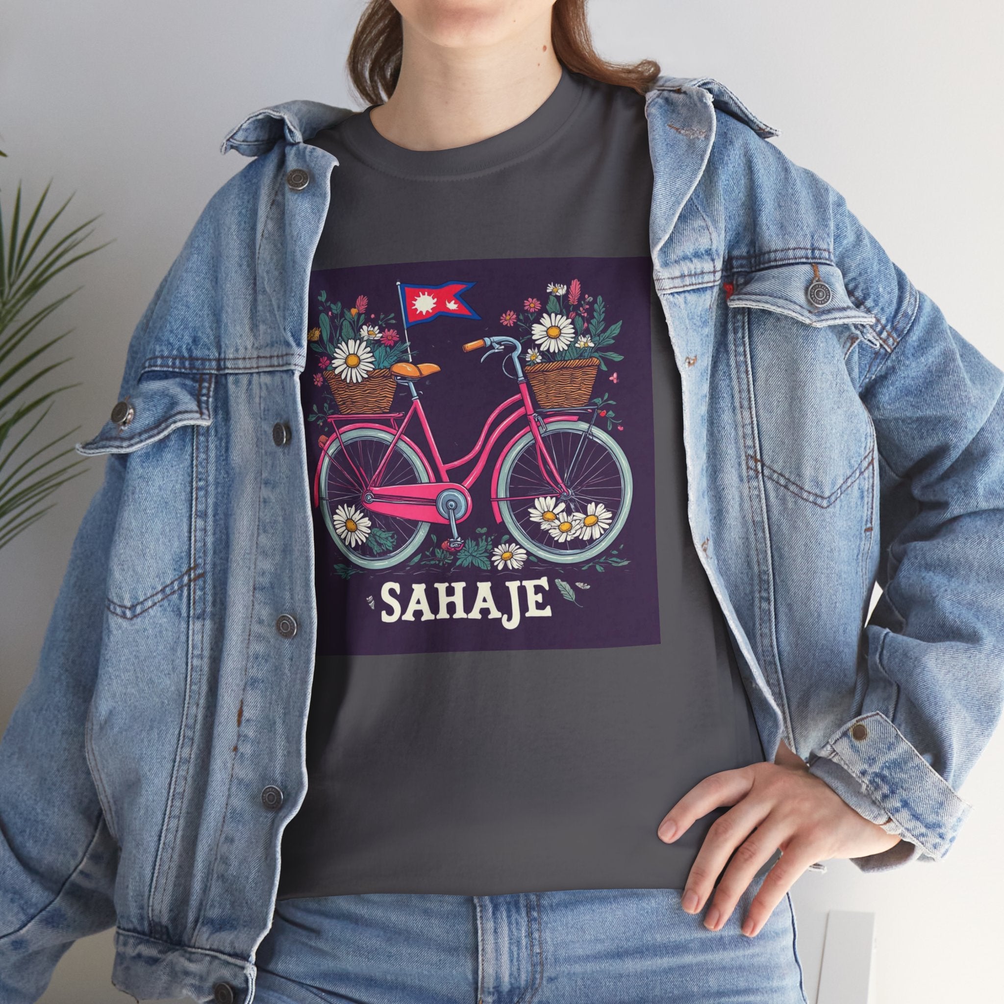 Sahaje Floral Bicycle T‑Shirt