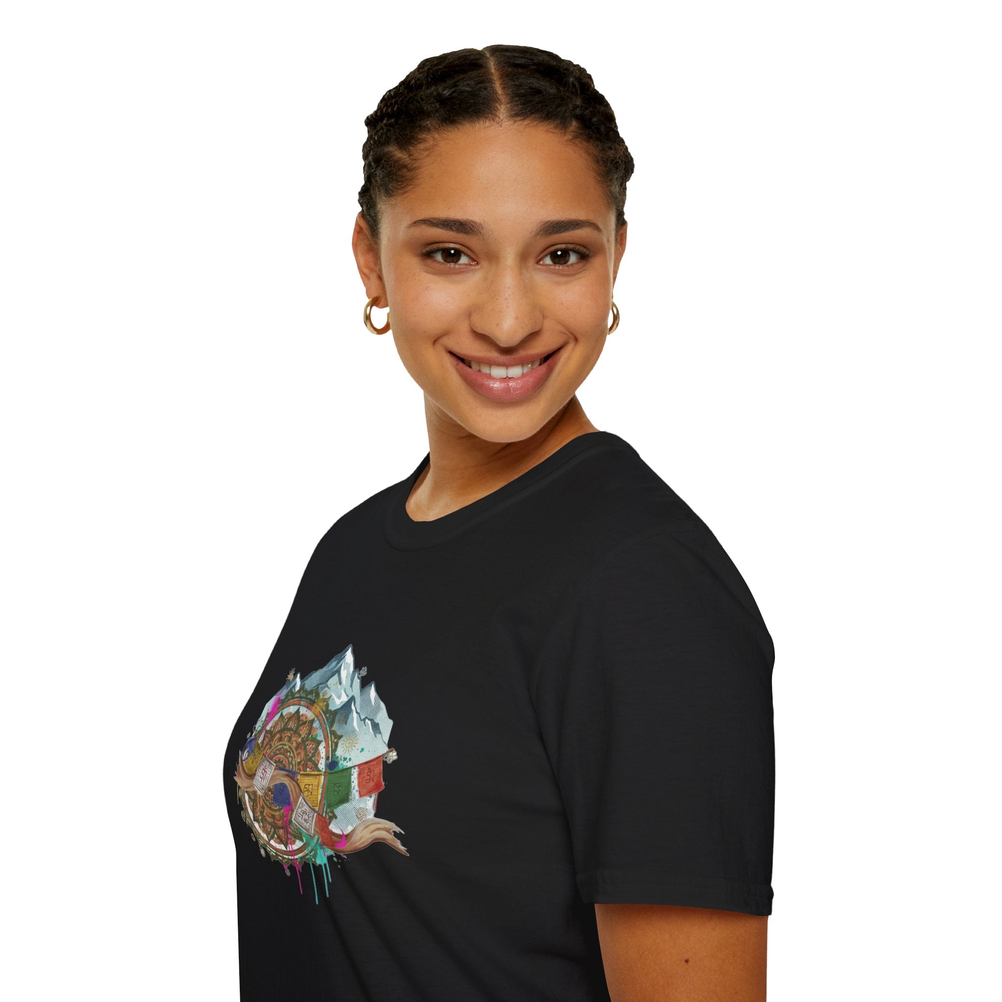Adventure Turtle Graphic T-Shirt — Mountain Shell Nature Art Tee