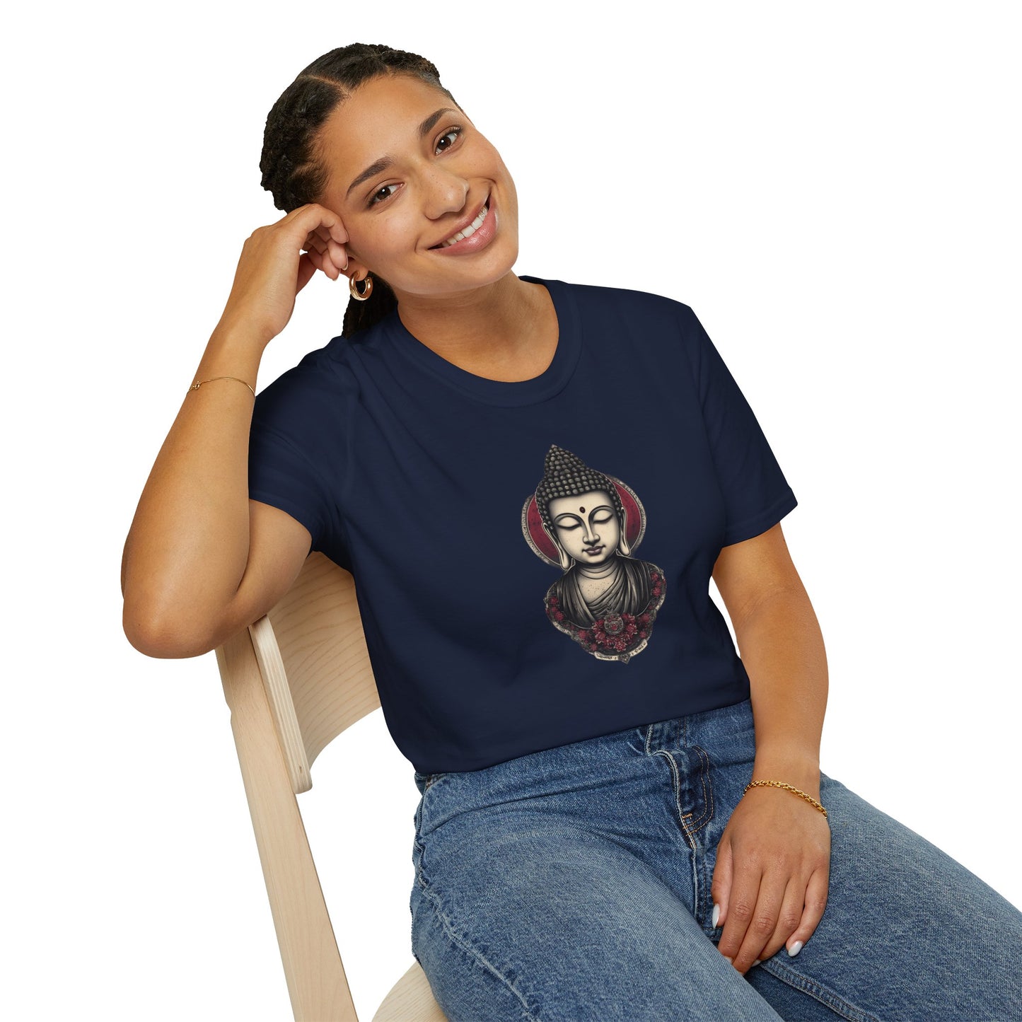 Buddha Portrait Tee — Zen Meditation Graphic T-Shirt