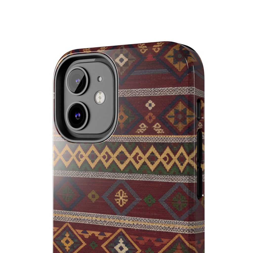 Aztec Pattern Tough Phone Case — Rustic Tribal Protective Cover